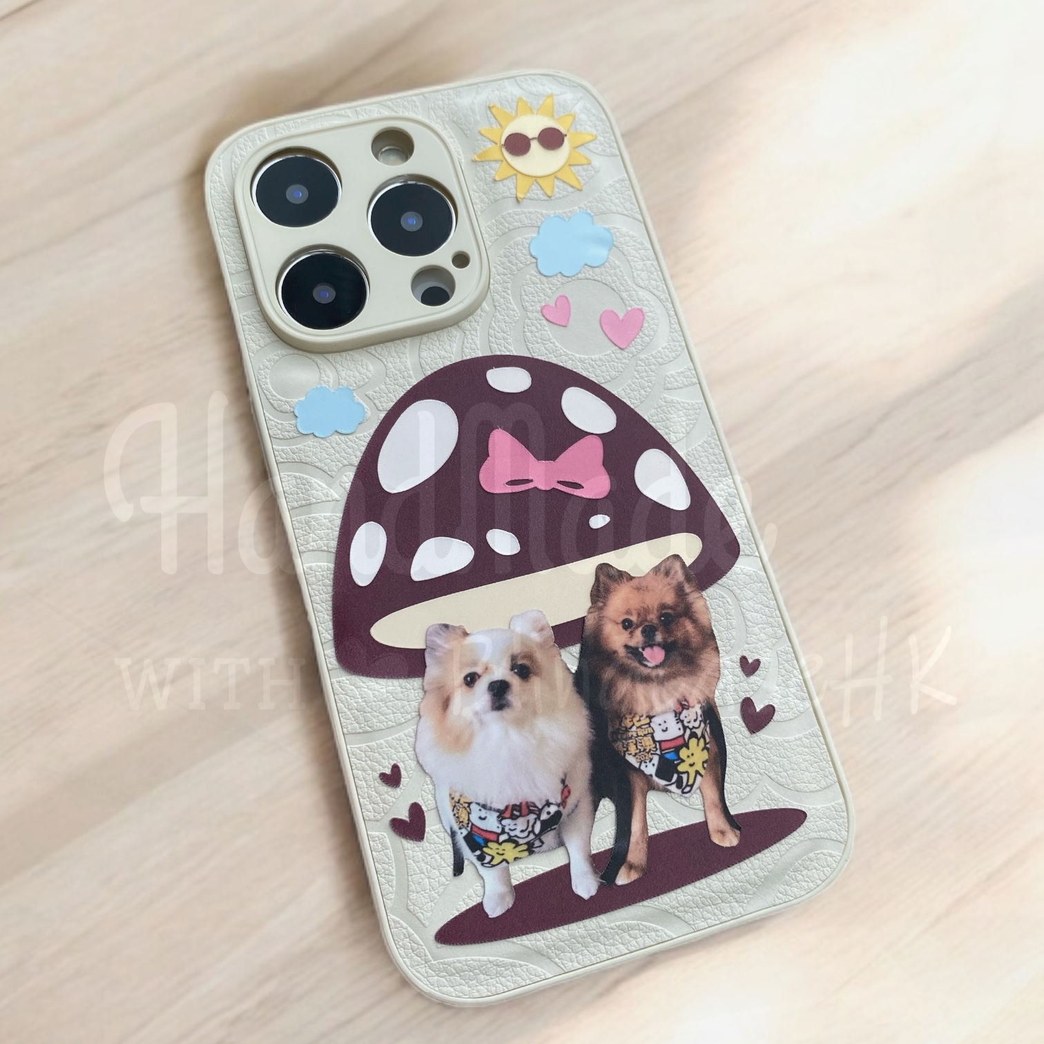 來圖寵物訂製 ｜ Q版蘑菇亭 iPhone 花花手機殼