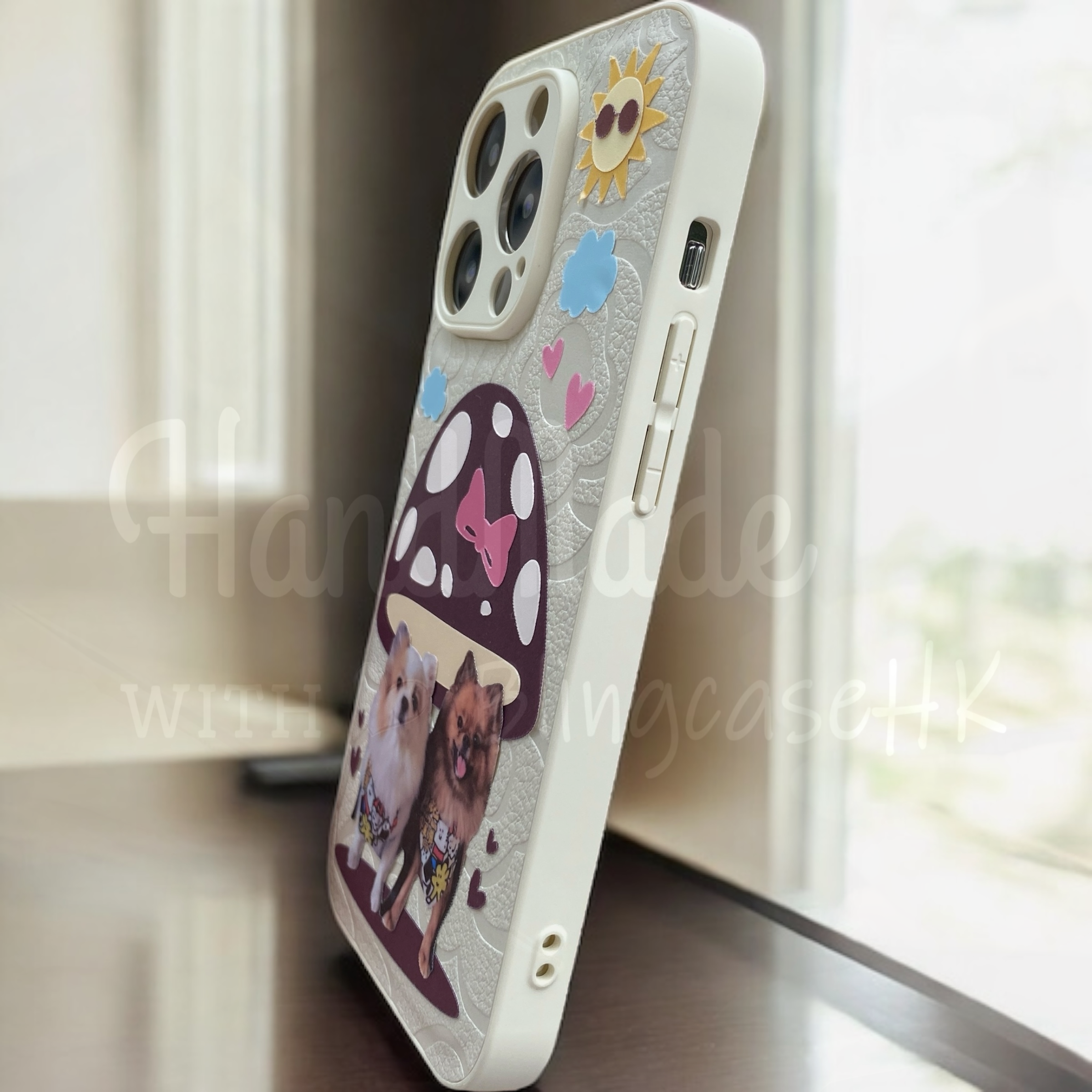 來圖寵物訂製 ｜ Q版蘑菇亭 iPhone 花花手機殼