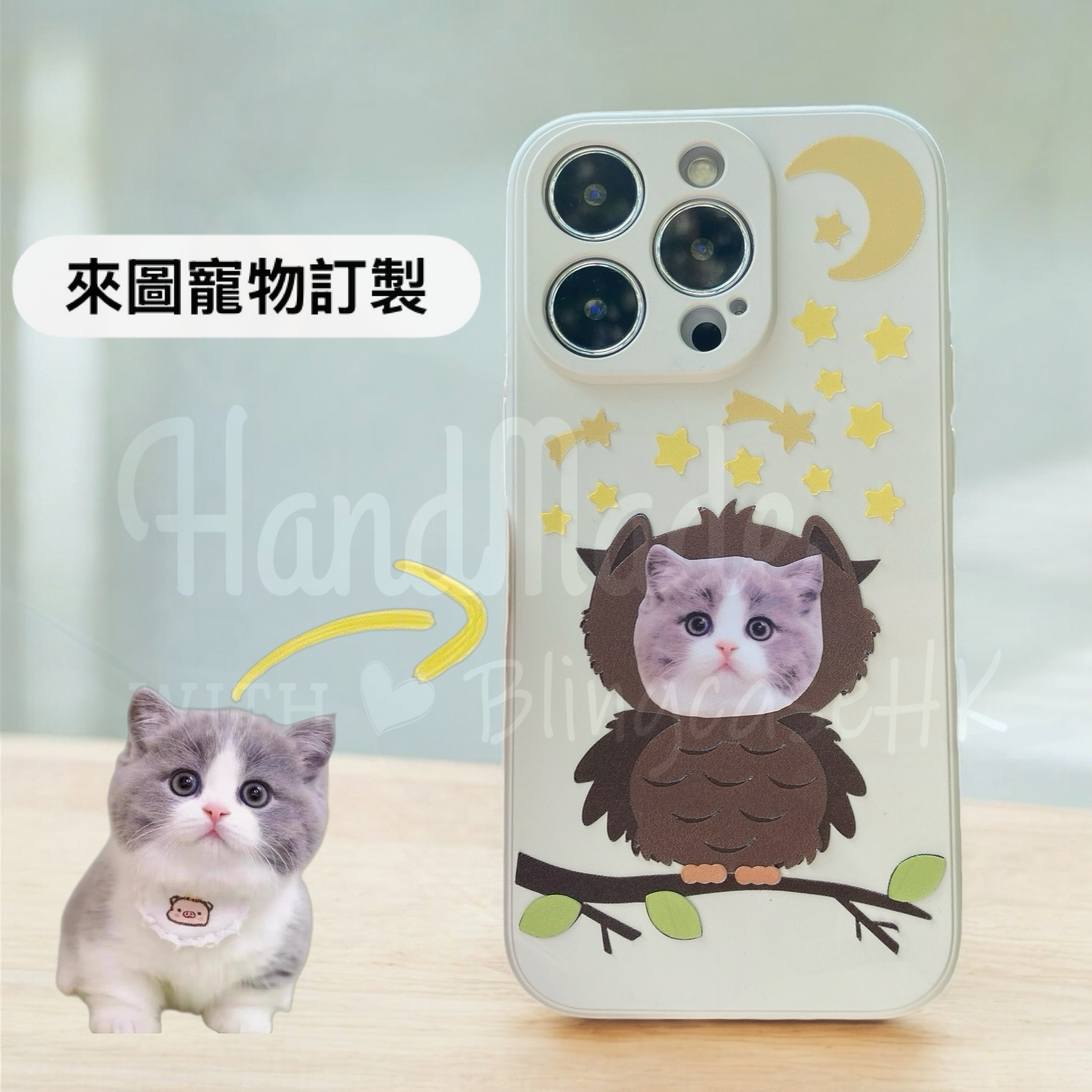 來圖寵物訂製 ｜ 貓頭鷹 iPhone 磨砂手機殼