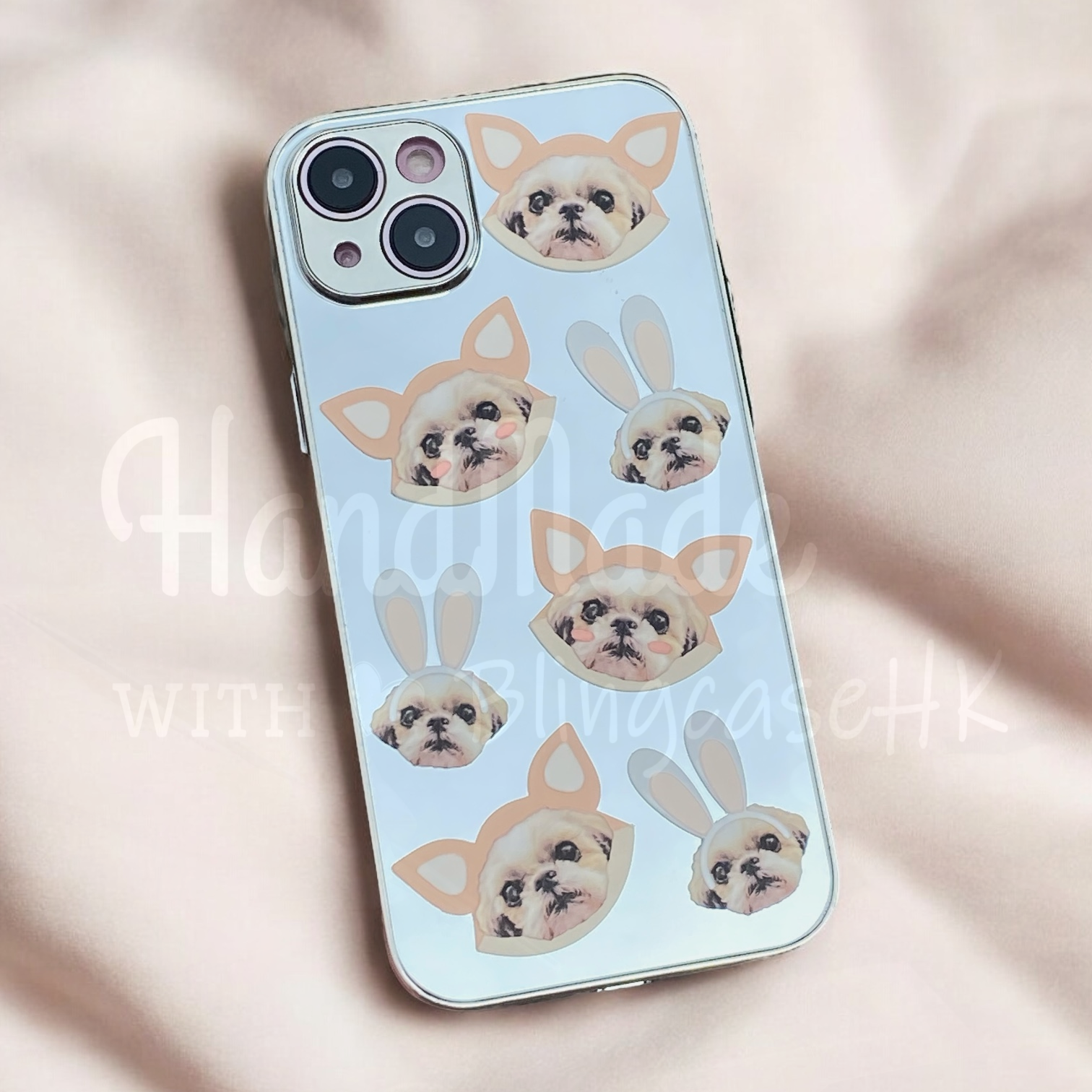 來圖寵物訂製 │ 狐狸 兔仔耳 iPhone 鏡面手機殼