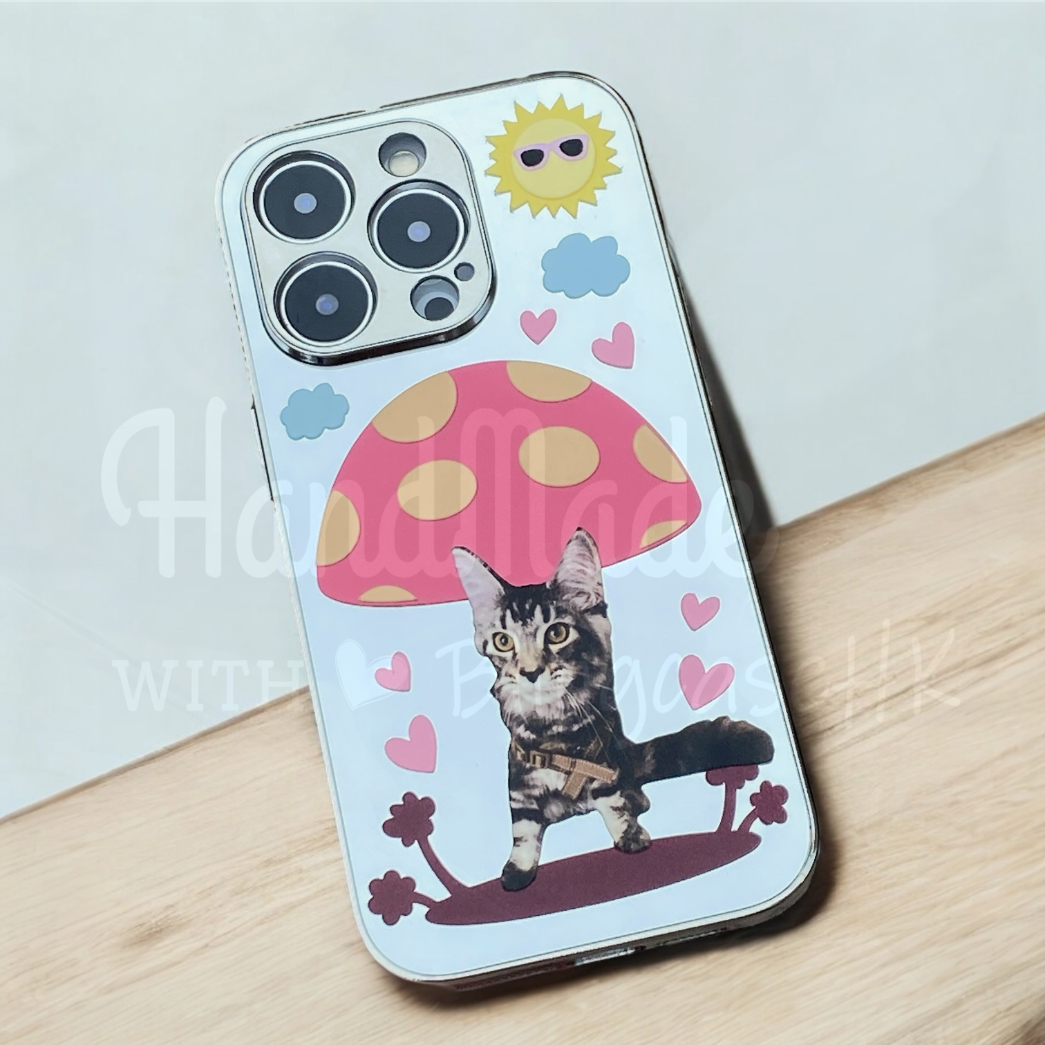 來圖寵物訂製 │ Q版蘑菇亭 iPhone 鏡面手機殼