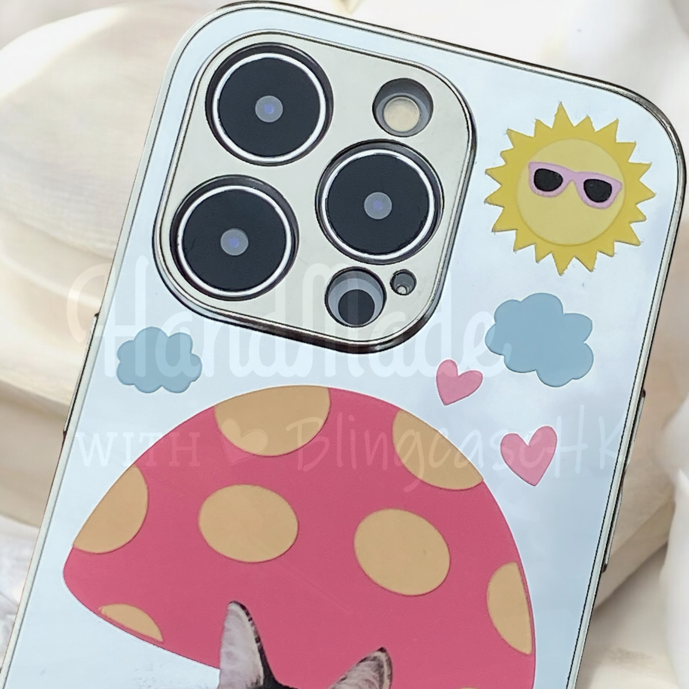 來圖寵物訂製 │ Q版蘑菇亭 iPhone 鏡面手機殼