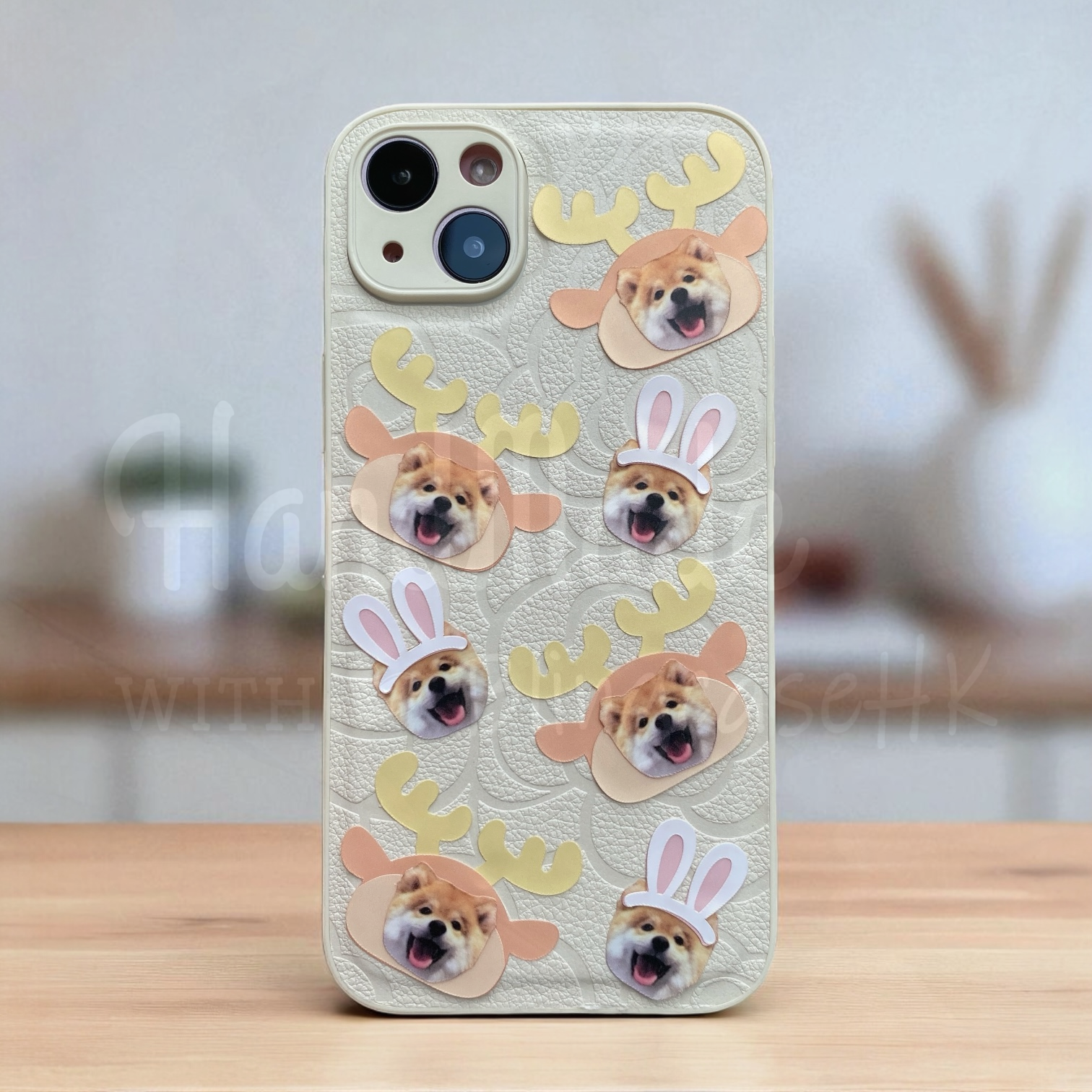來圖寵物訂製 ｜ 鹿角 兔仔耳 iPhone 花花手機殼