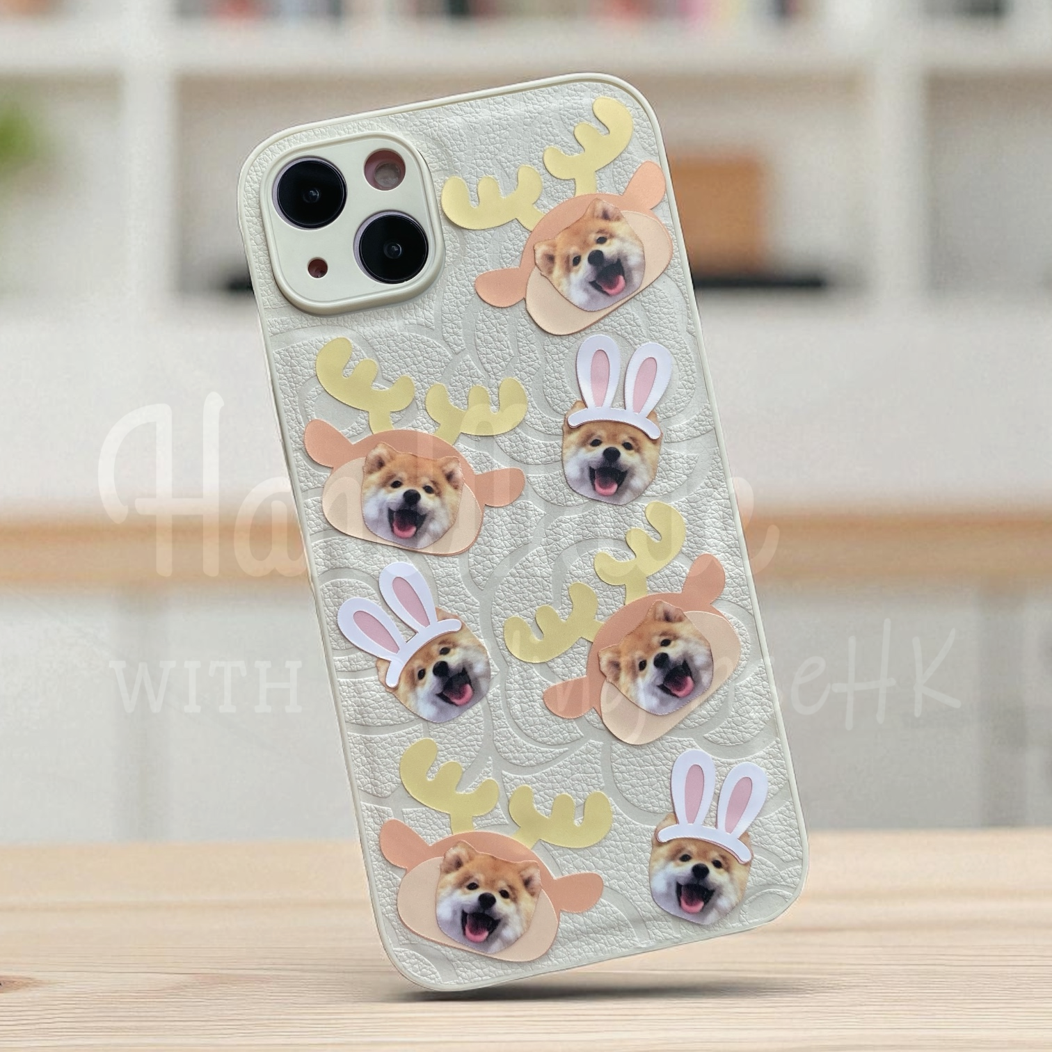 來圖寵物訂製 ｜ 鹿角 兔仔耳 iPhone 花花手機殼