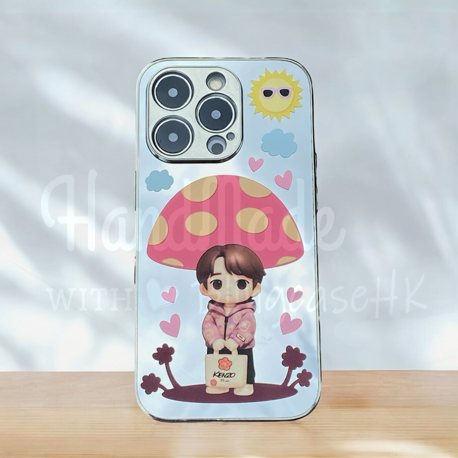 人像卡通化訂製 │ Q版姜濤 蘑菇亭 iPhone 鏡面手機殼