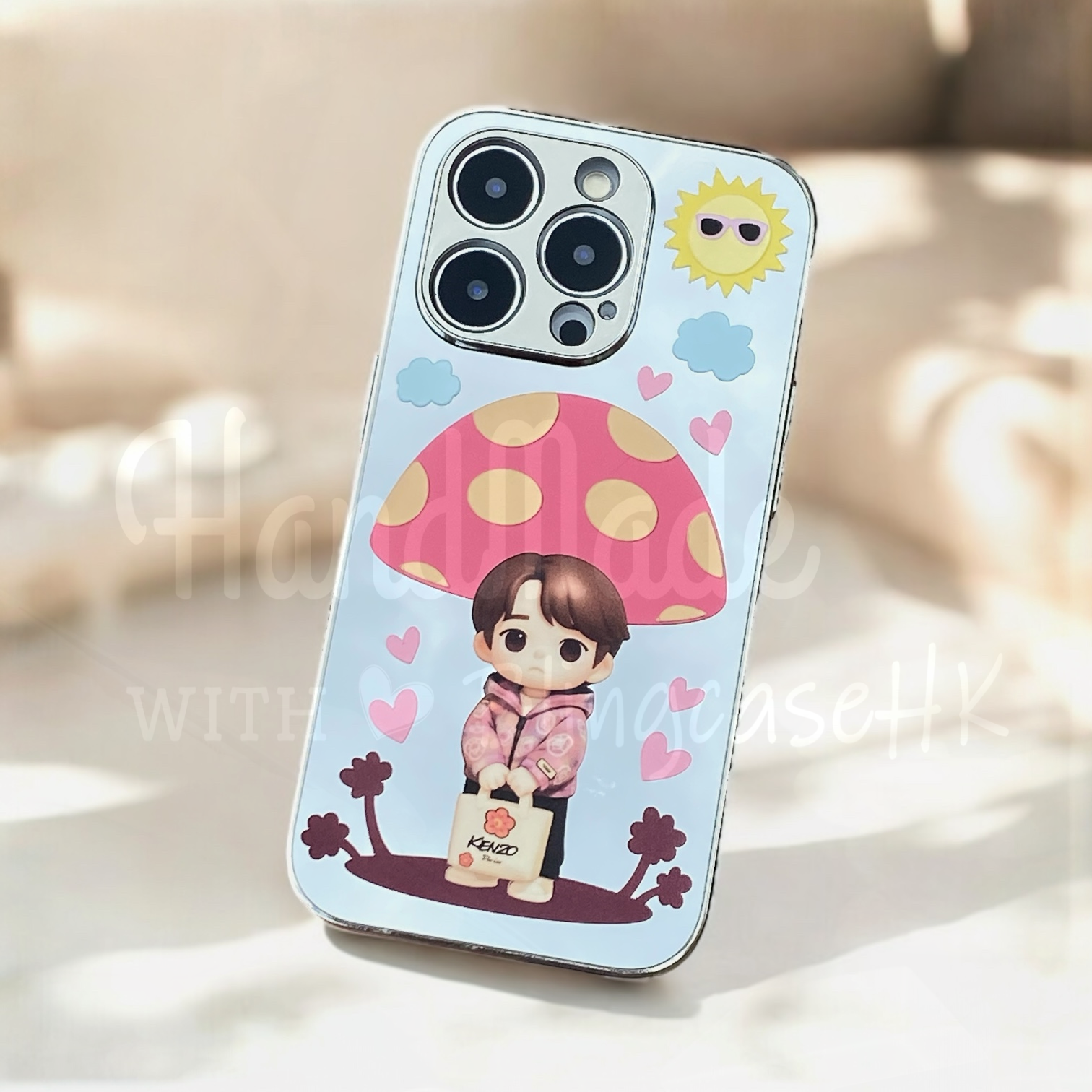 人像卡通化訂製 │ Q版姜濤 蘑菇亭 iPhone 鏡面手機殼