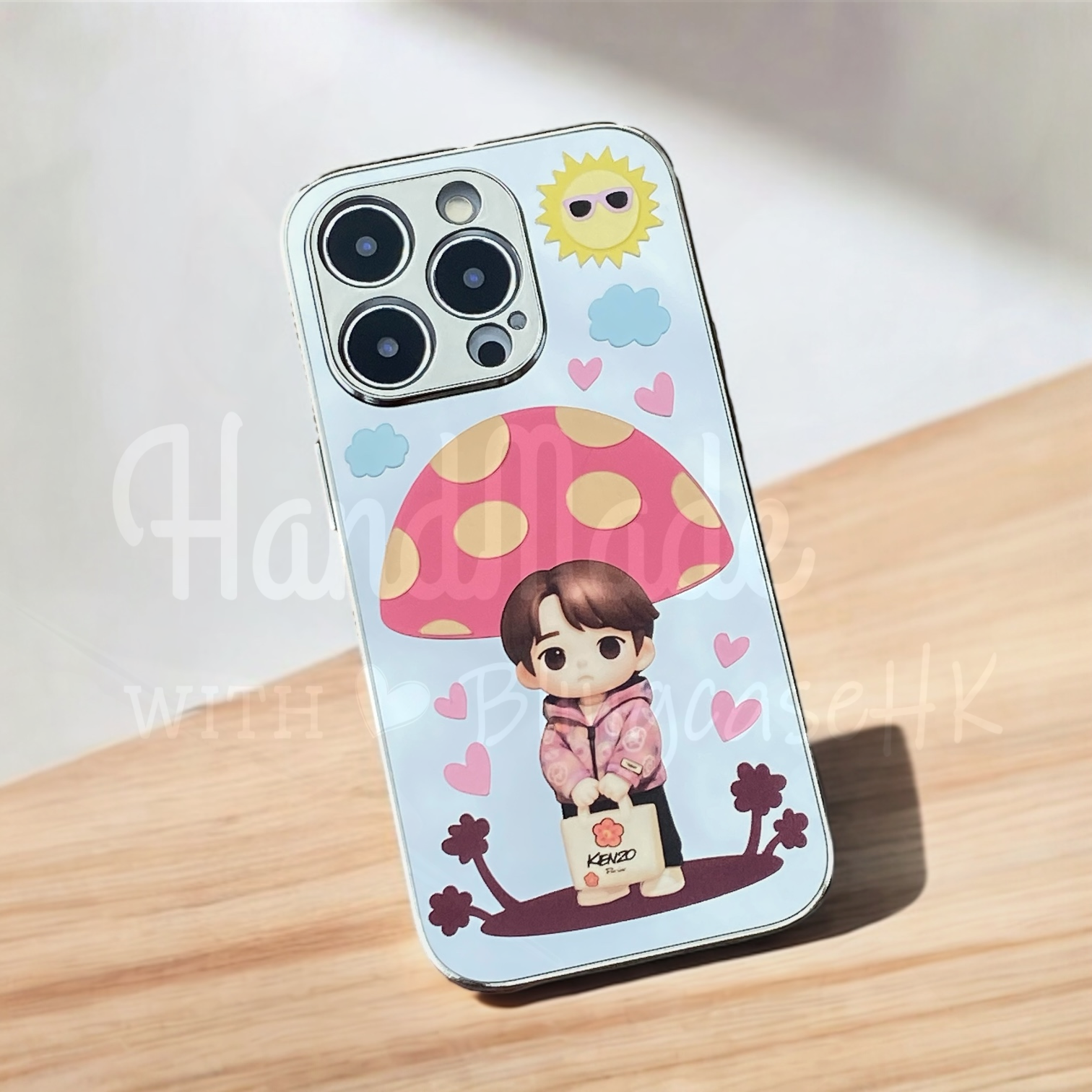 人像卡通化訂製 │ Q版姜濤 蘑菇亭 iPhone 鏡面手機殼
