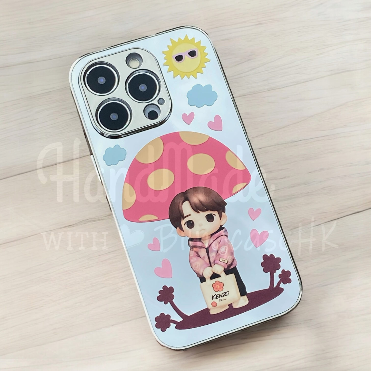 人像卡通化訂製 │ Q版姜濤 蘑菇亭 iPhone 鏡面手機殼