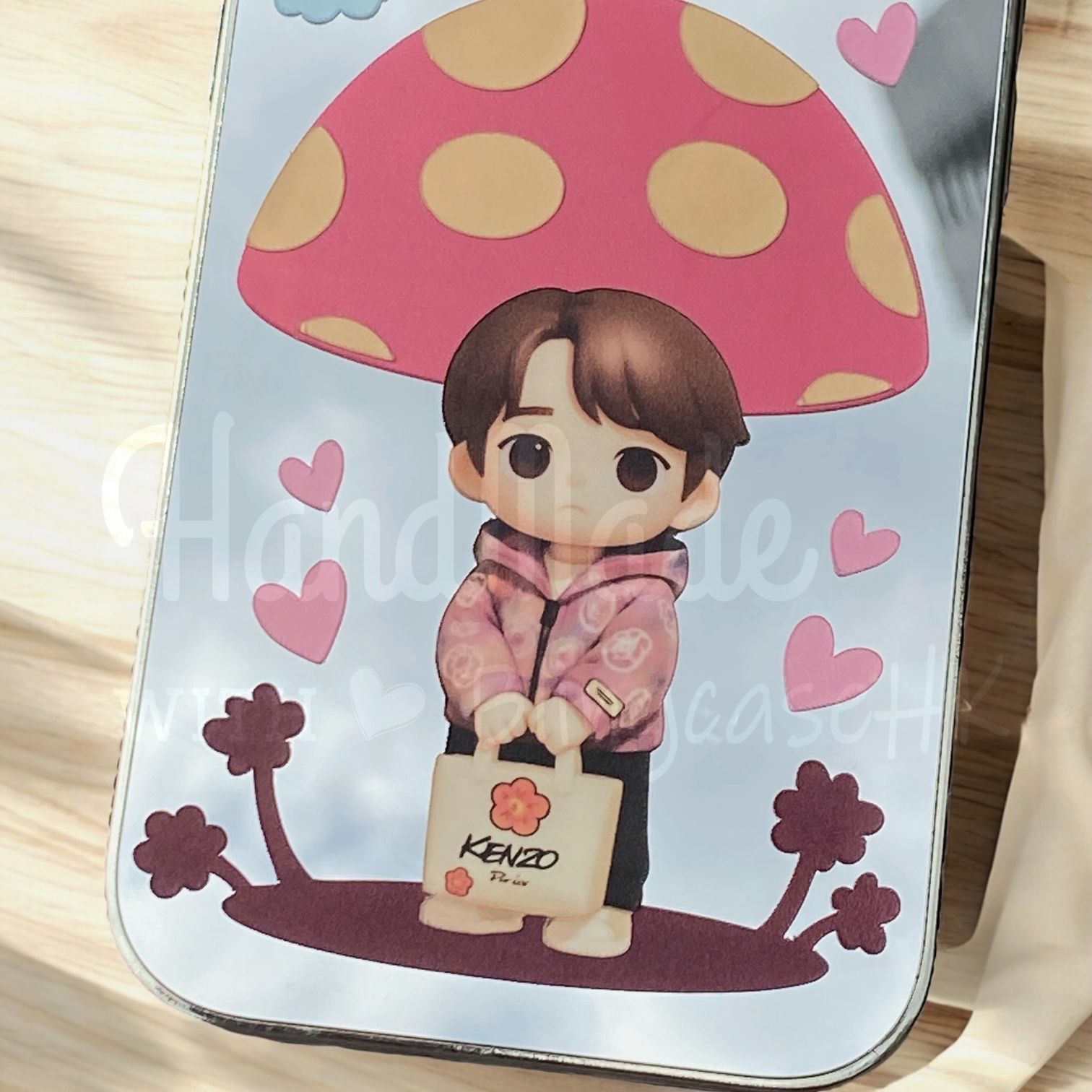 人像卡通化訂製 │ Q版姜濤 蘑菇亭 iPhone 鏡面手機殼