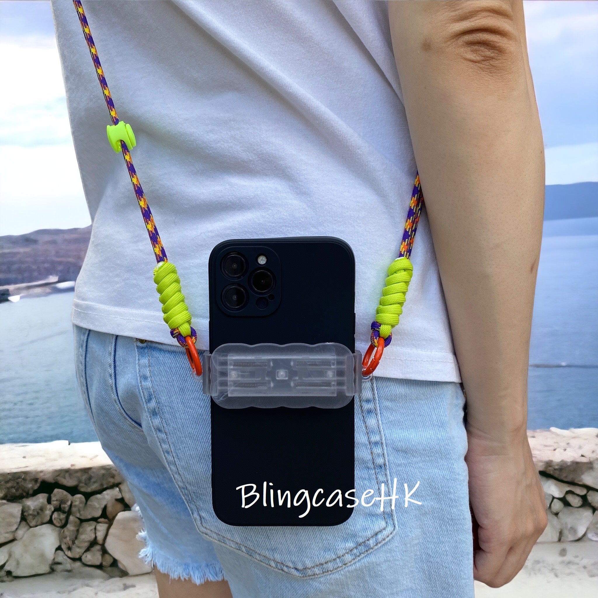 Handmade│ Adjustable Crossbody Strap Retro Metal Stand iPhone / Samsung Phone Case 