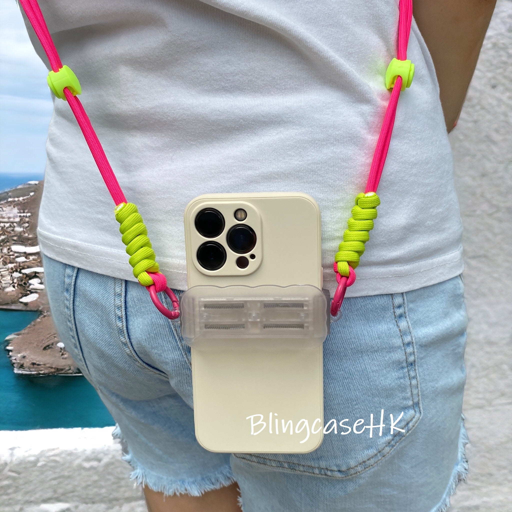 Handmade│ Adjustable Crossbody Strap Retro Metal Stand iPhone / Samsung Phone Case 