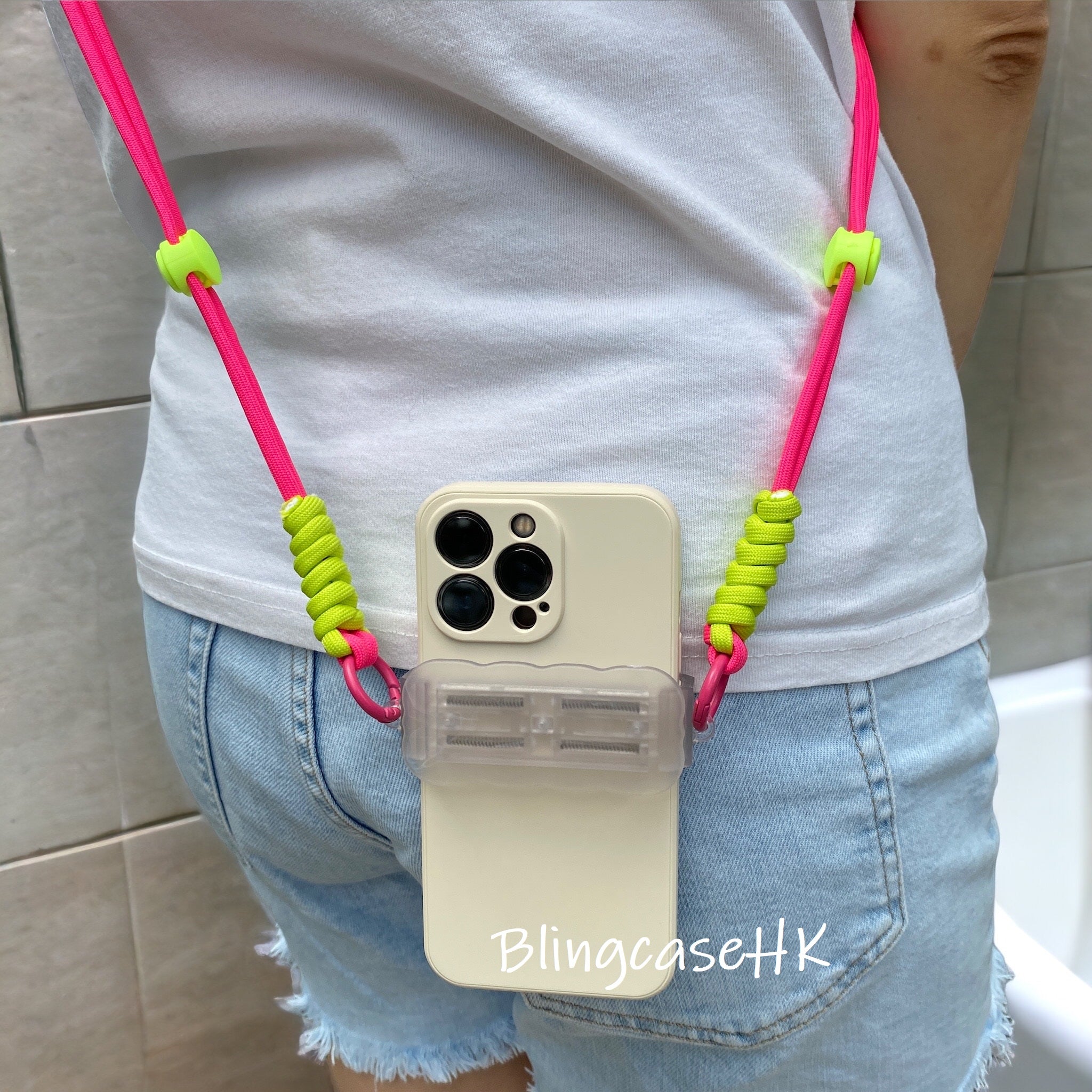 Handmade│ Adjustable Crossbody Strap Retro Metal Stand iPhone / Samsung Phone Case 