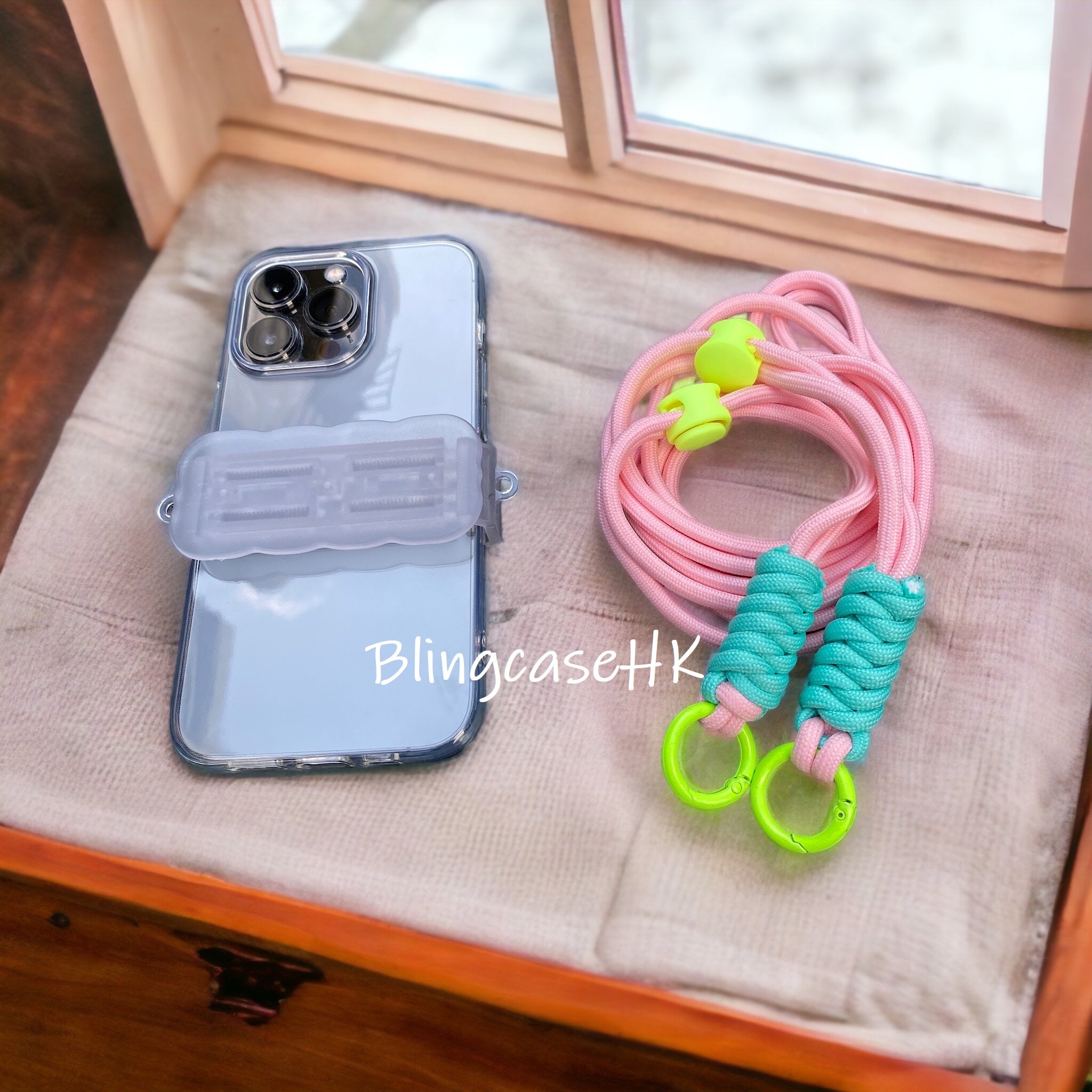 Handmade│ Adjustable Crossbody Strap Retro Metal Stand iPhone / Samsung Phone Case 