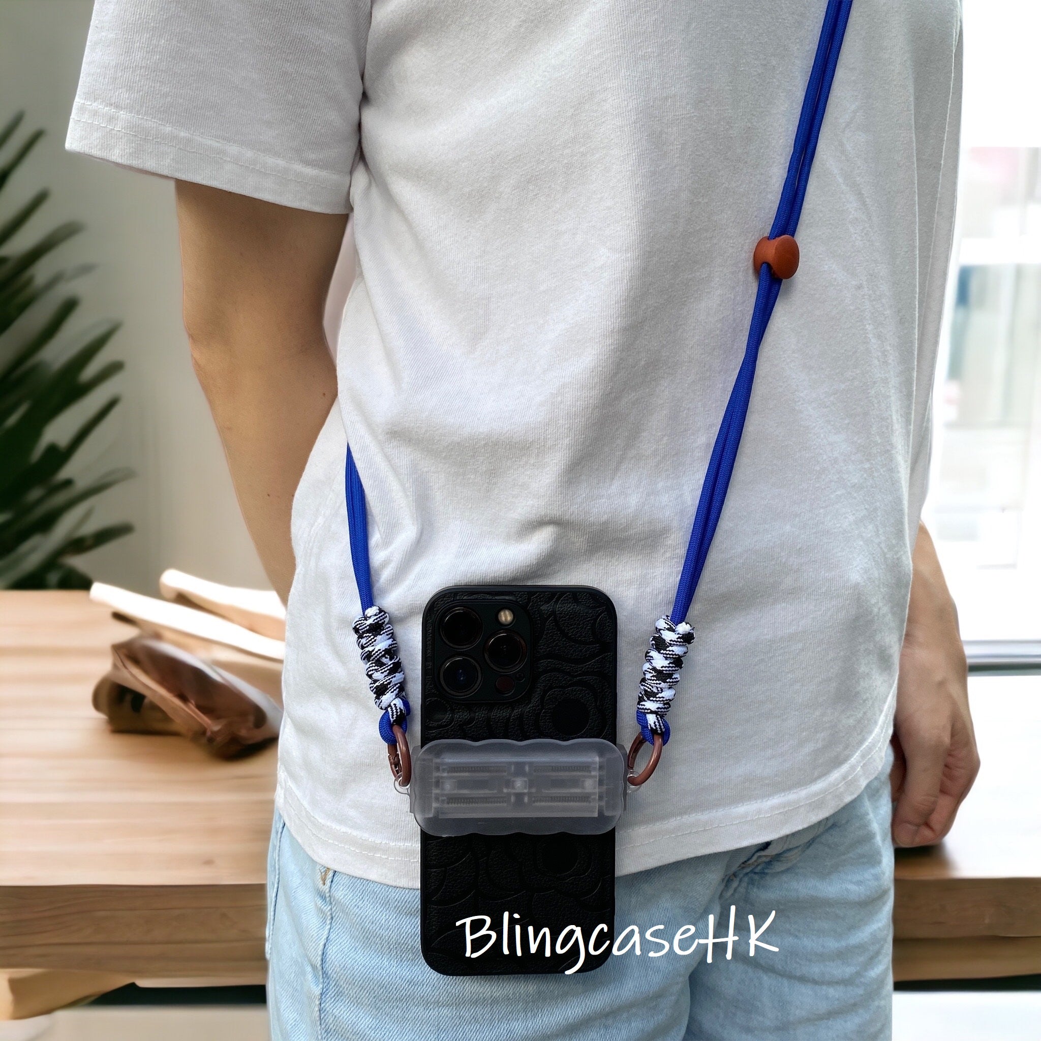 Handmade│ Adjustable Crossbody Strap Retro Metal Stand iPhone / Samsung Phone Case 