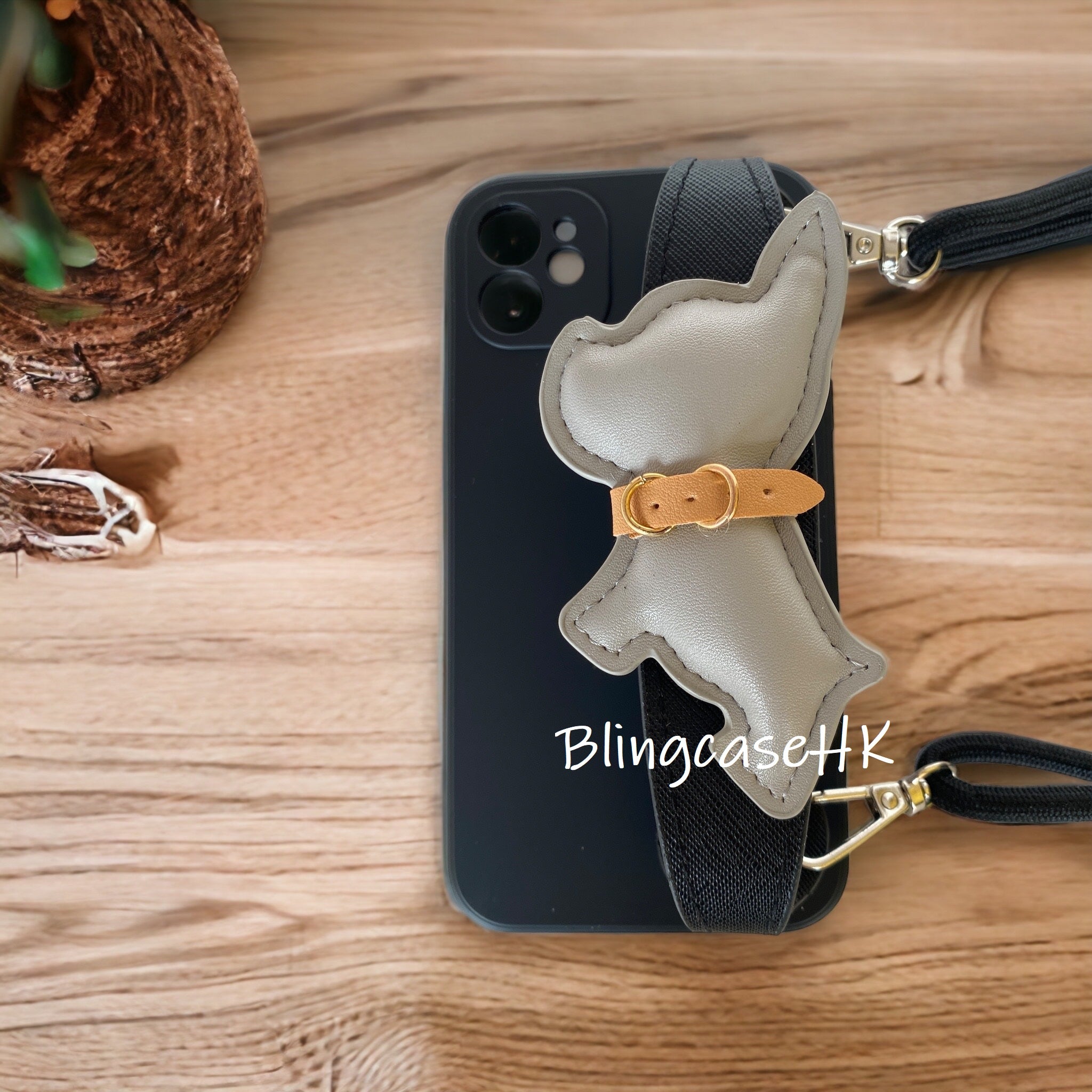 Handmade│ Cute dog wristband with adjustable diagonal lanyard iPhone / Samsung phone case