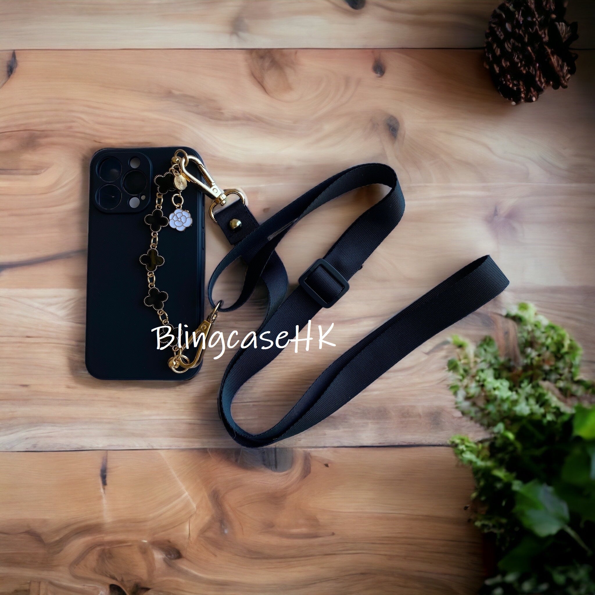 Handmade │ Bracelet lanyard + adjustable cross-body strap iPhone / Samsung mobile phone case 