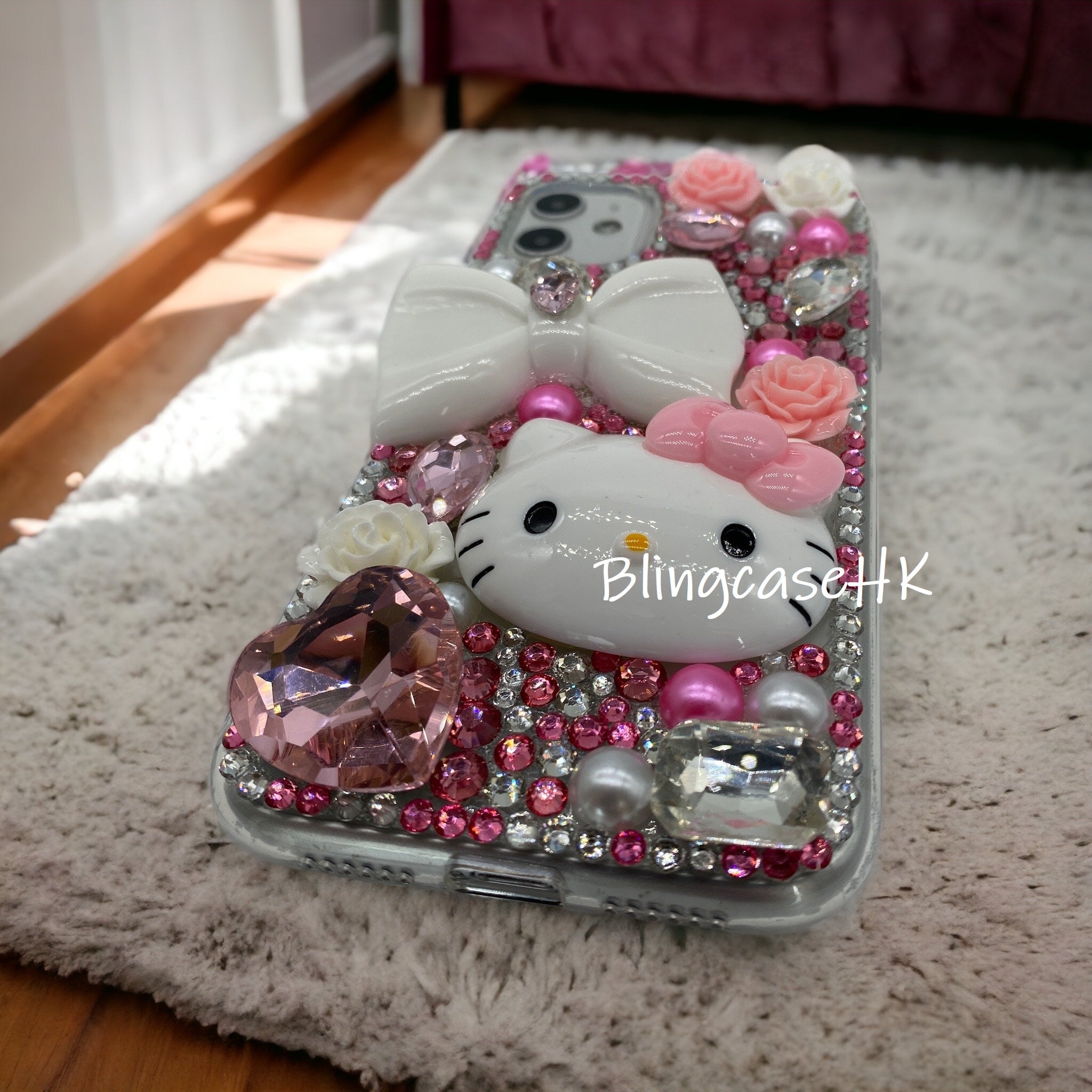 Purely handmade goddess must-have│rhinestone crystal lip iPhone/Samsung mobile phone case 