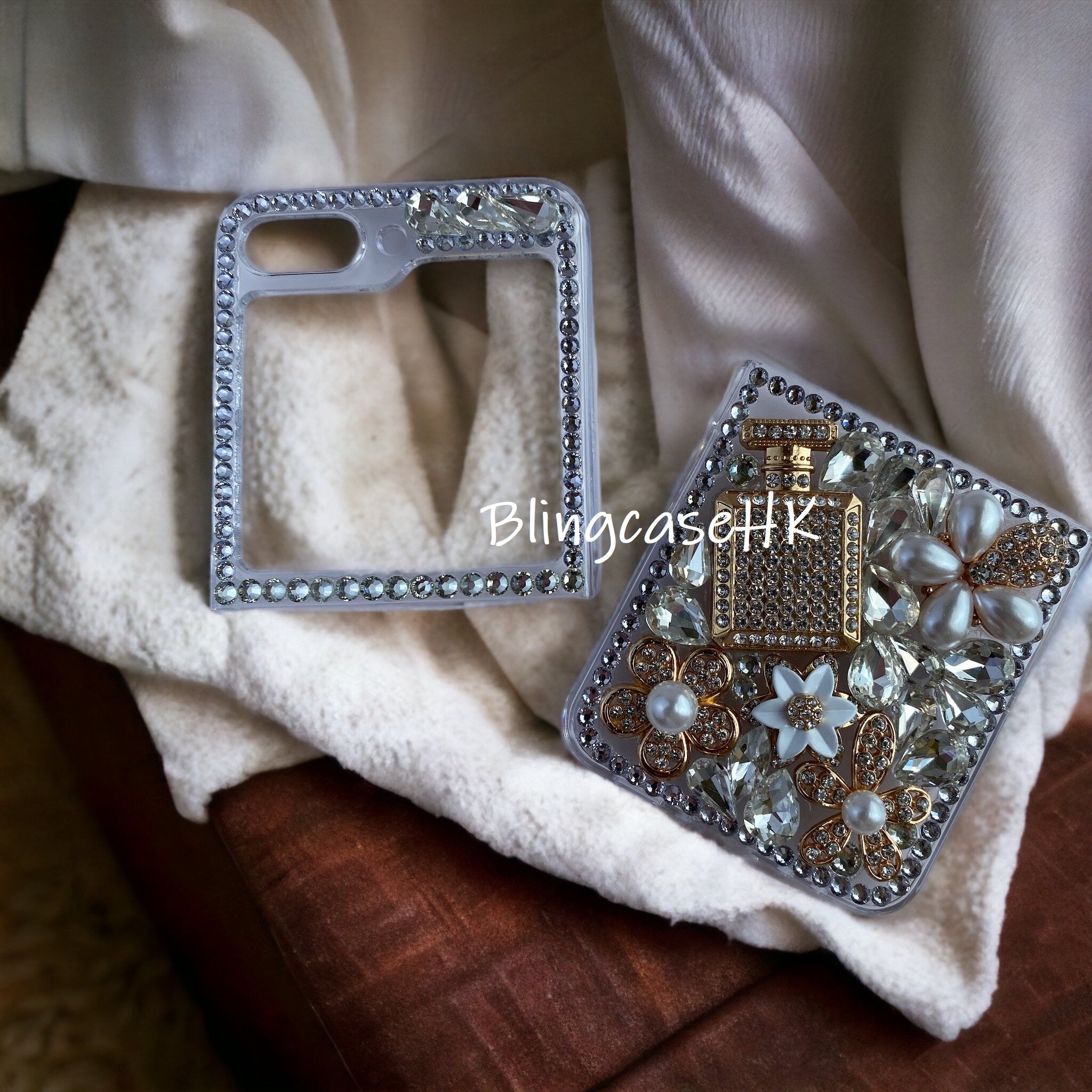 Purely handmade girl series│Crystal rhinestone Samsung Galaxy Z Flip 5 6 mobile phone case 