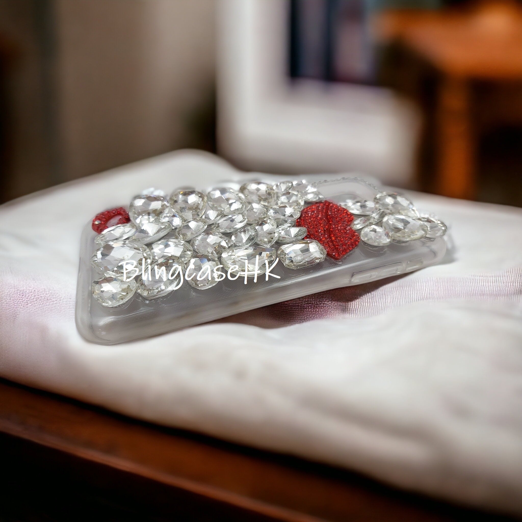 Purely handmade goddess must-have│rhinestone crystal lip iPhone/Samsung mobile phone case 