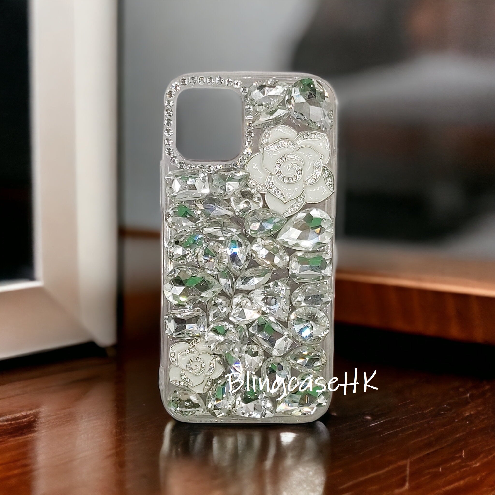 Purely handmade│Rhinestone crystal flower iPhone / Samsung phone case 