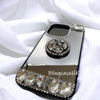 Purely handmade│Ring ring stand crystal rhinestone iPhone mirror phone case 