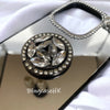 Purely handmade│Ring ring stand crystal rhinestone iPhone mirror phone case 