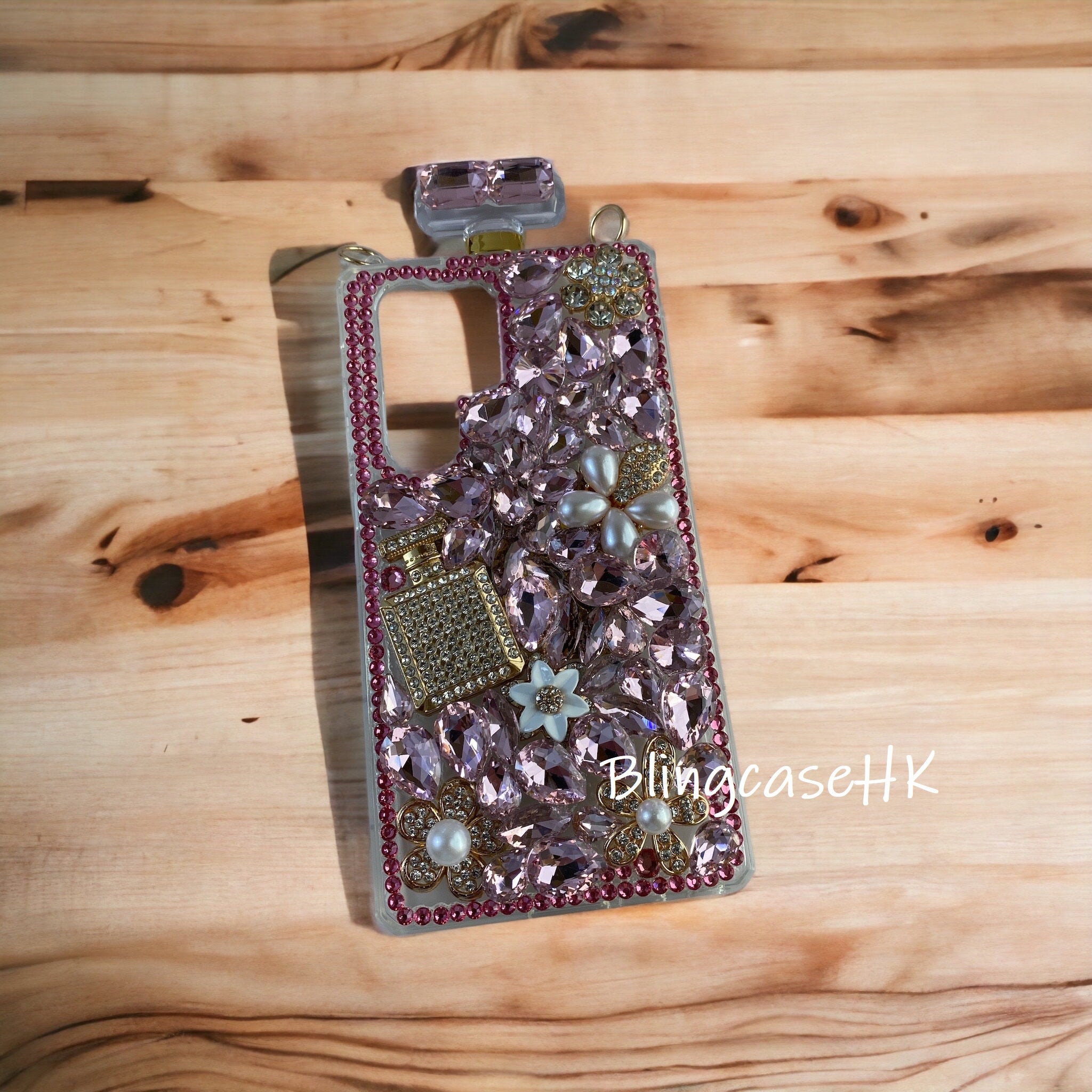 Purely handmade│Cross strap perfume bottle crystal rhinestone iPhone / Samsung mobile phone case 