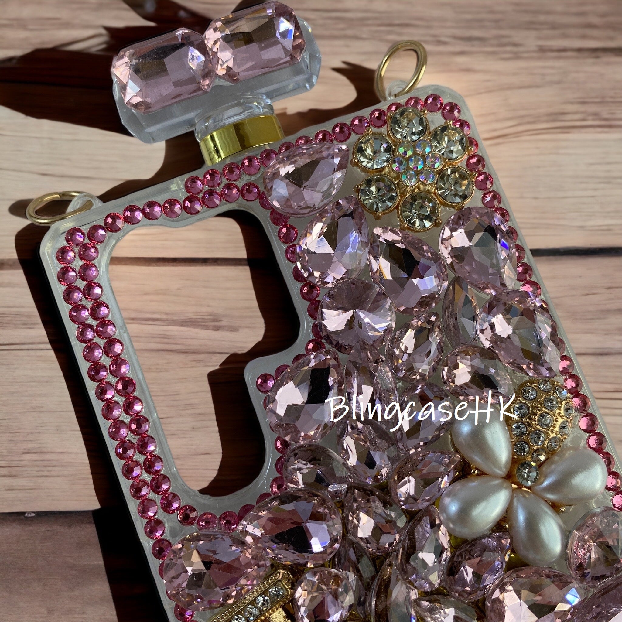 Purely handmade│Cross strap perfume bottle crystal rhinestone iPhone / Samsung mobile phone case 