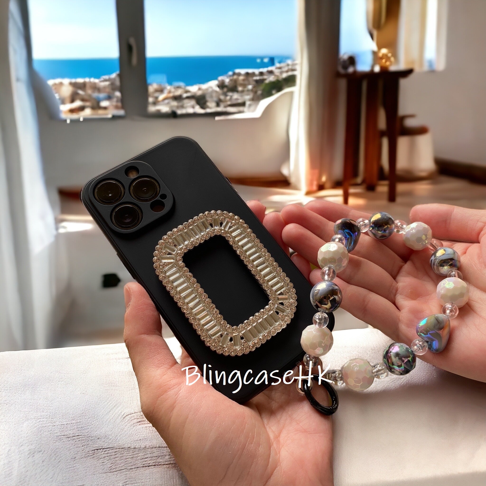 Handmade │ Bracelet lanyard + adjustable cross-body strap iPhone / Samsung mobile phone case 