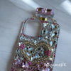 Purely handmade goddess must-have│slant strap perfume bottle heart-shaped rhinestone crystal iPhone / Samsung mobile phone case 