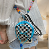 Handmade│ Oblique wood bead strap braided lanyard Hahaha coin purse iPhone / Samsung mobile phone case 