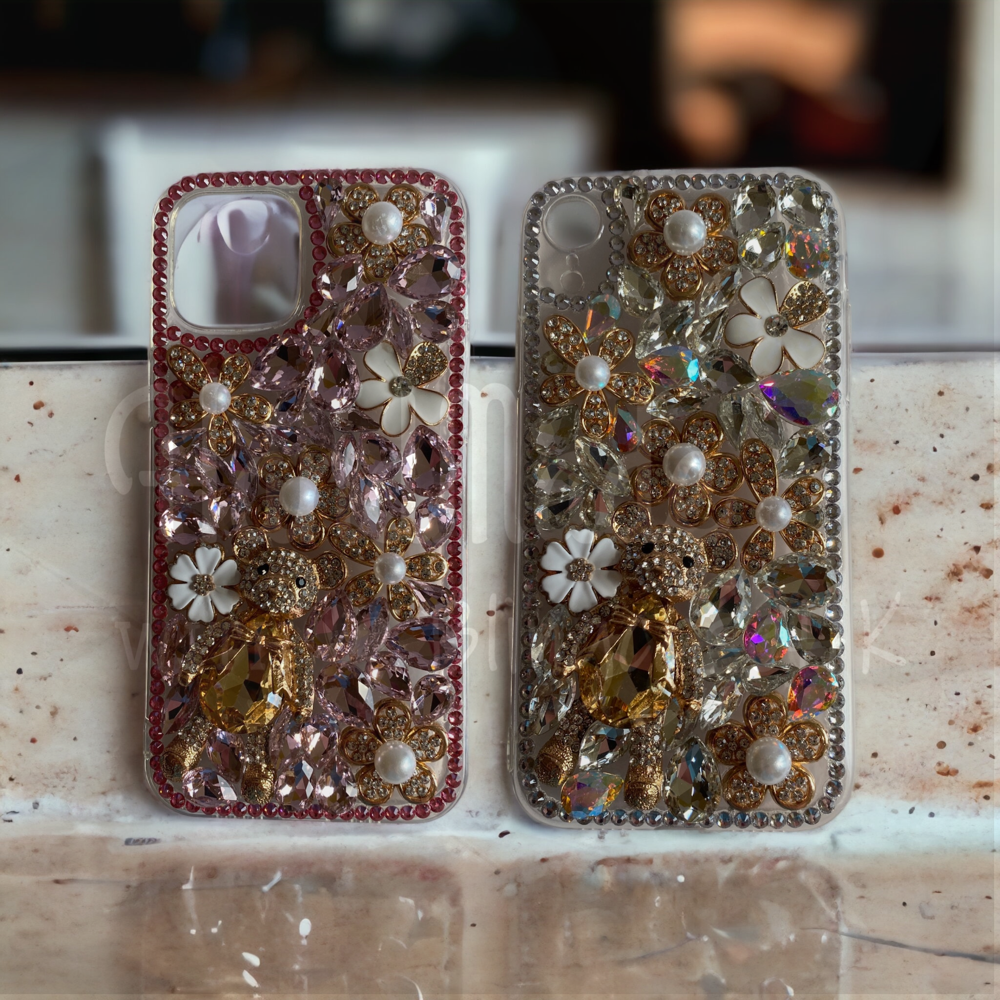 Purely handmade goddess must-have│rhinestone crystal lip iPhone/Samsung mobile phone case 