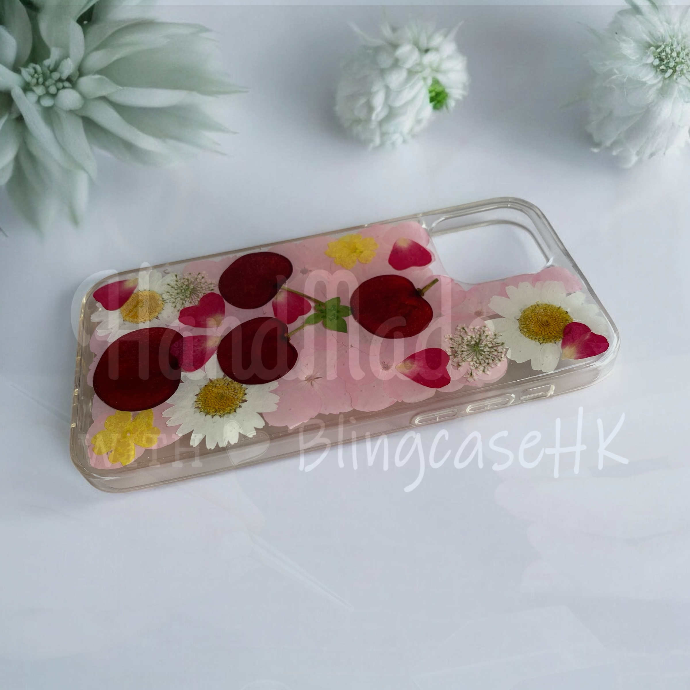 Purely handmade girl series│Dried flower embossed preserved flower iPhone case 