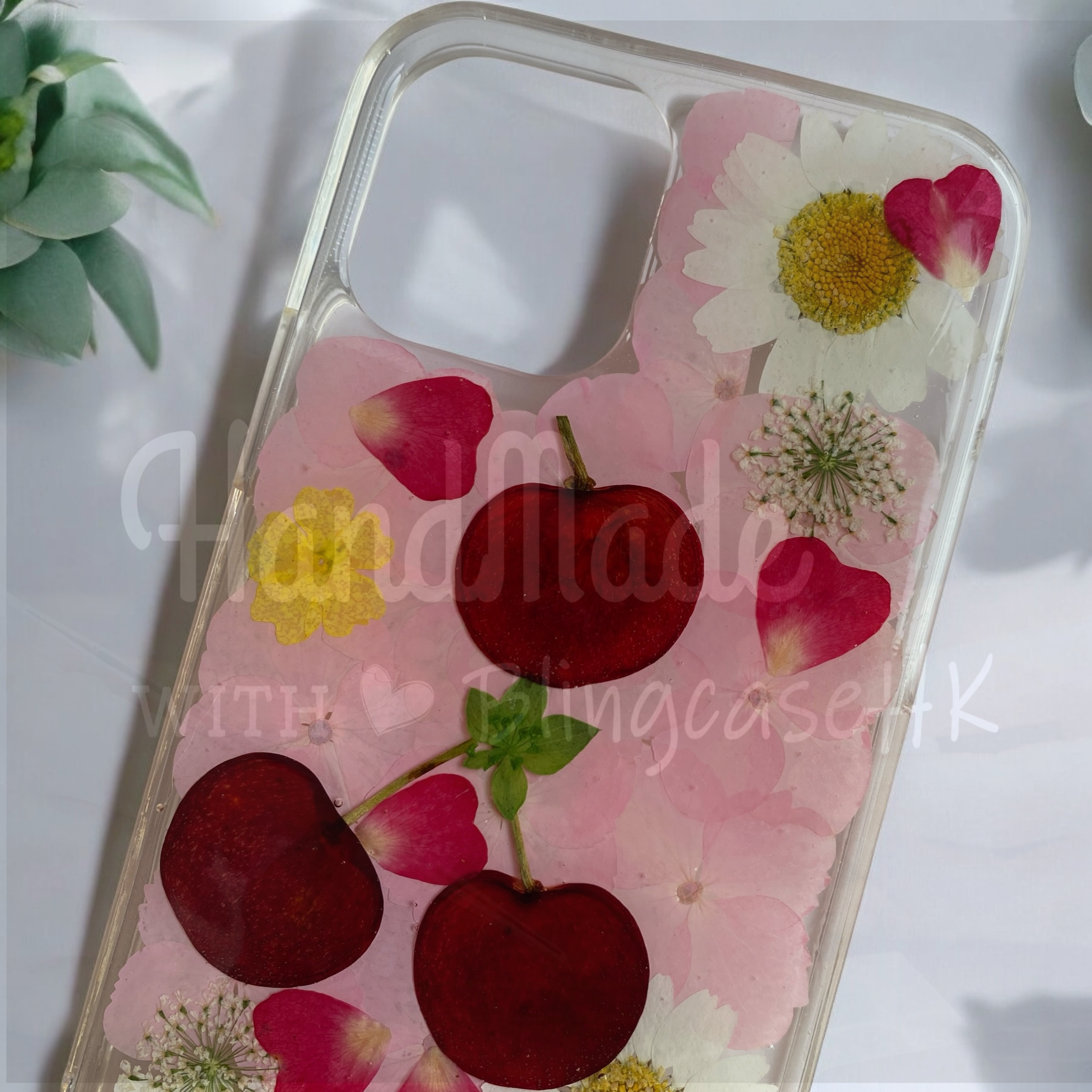 Purely handmade girl series│Dried flower embossed preserved flower iPhone case 