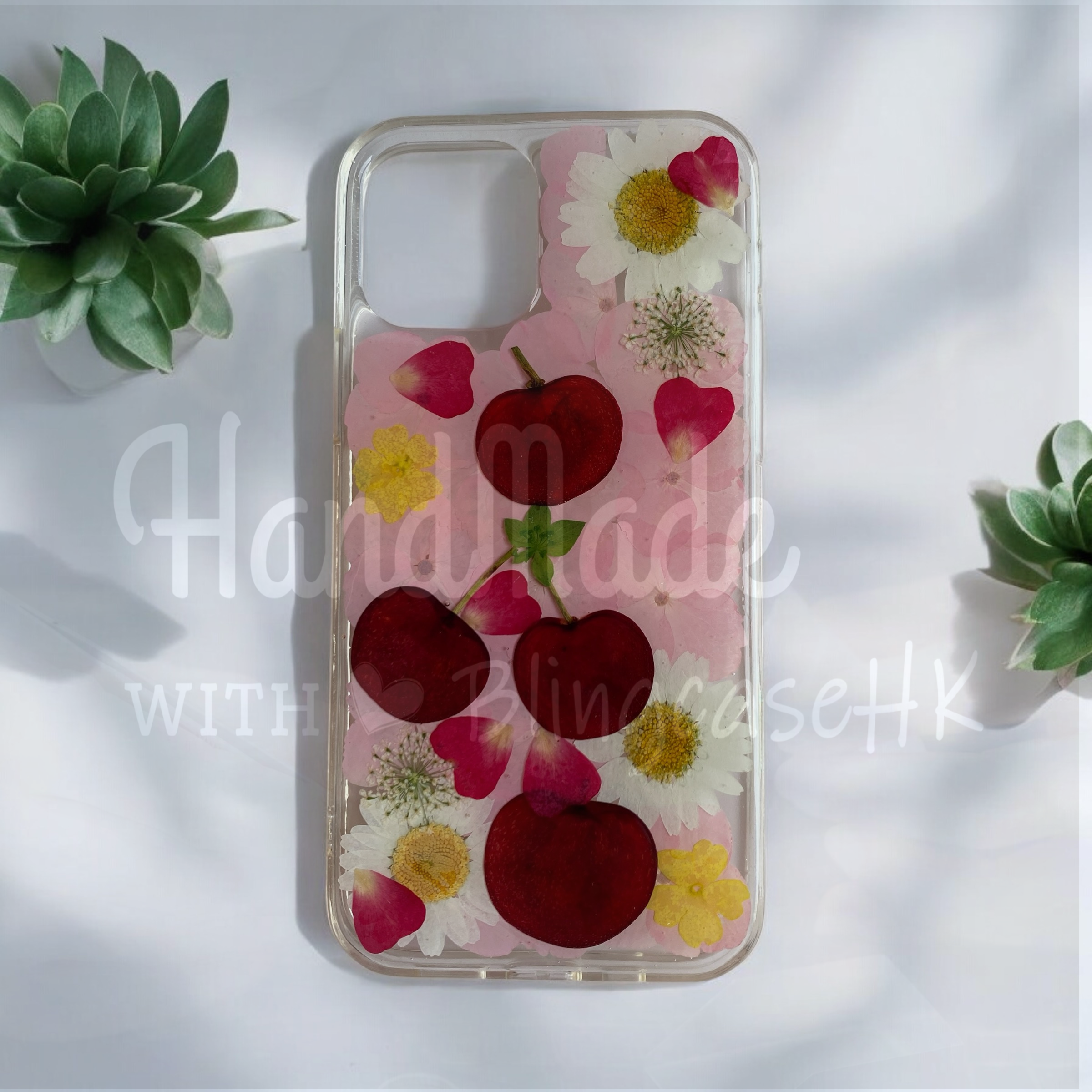 Purely handmade girl series│Dried flower embossed preserved flower iPhone case 