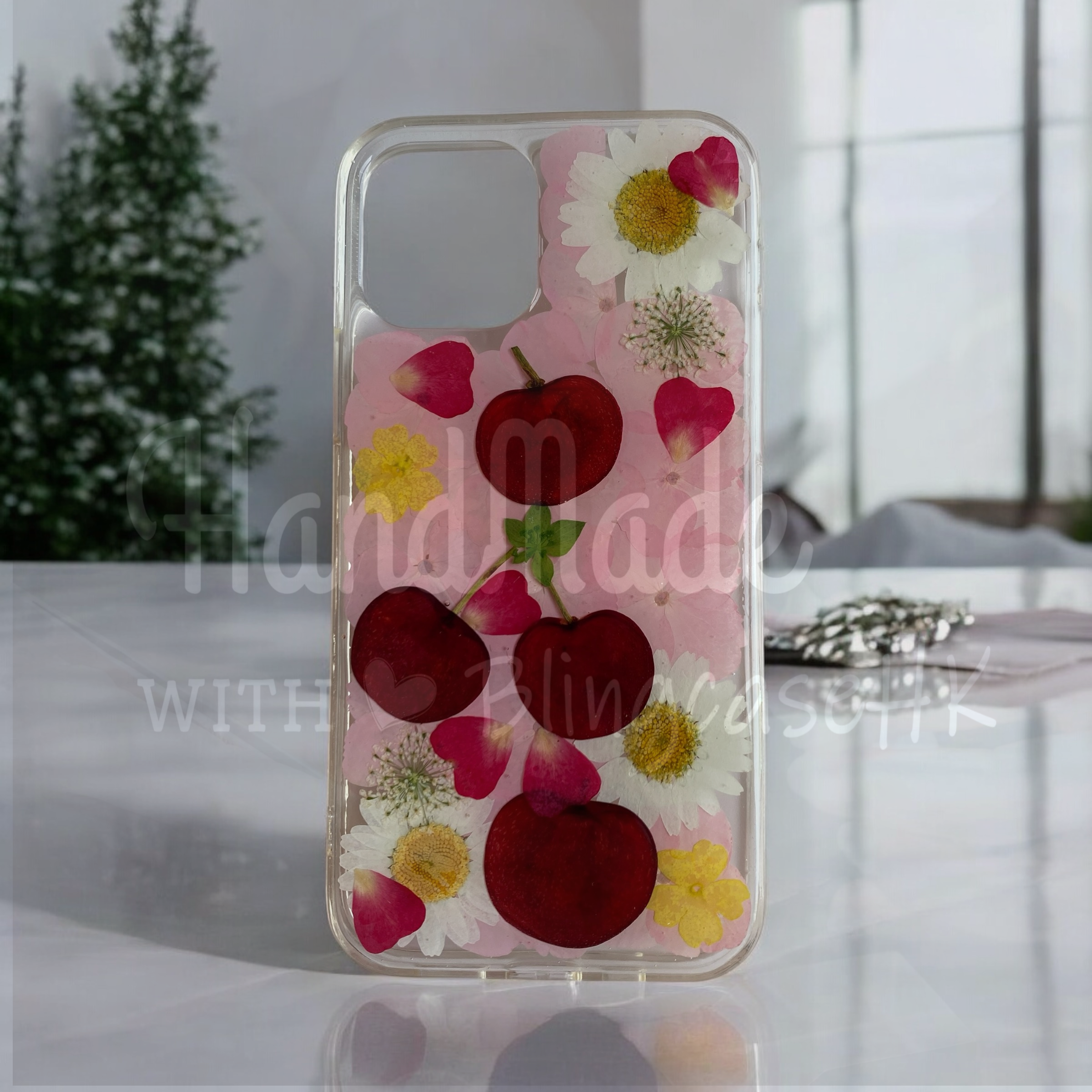 Purely handmade girl series│Dried flower embossed preserved flower iPhone case 