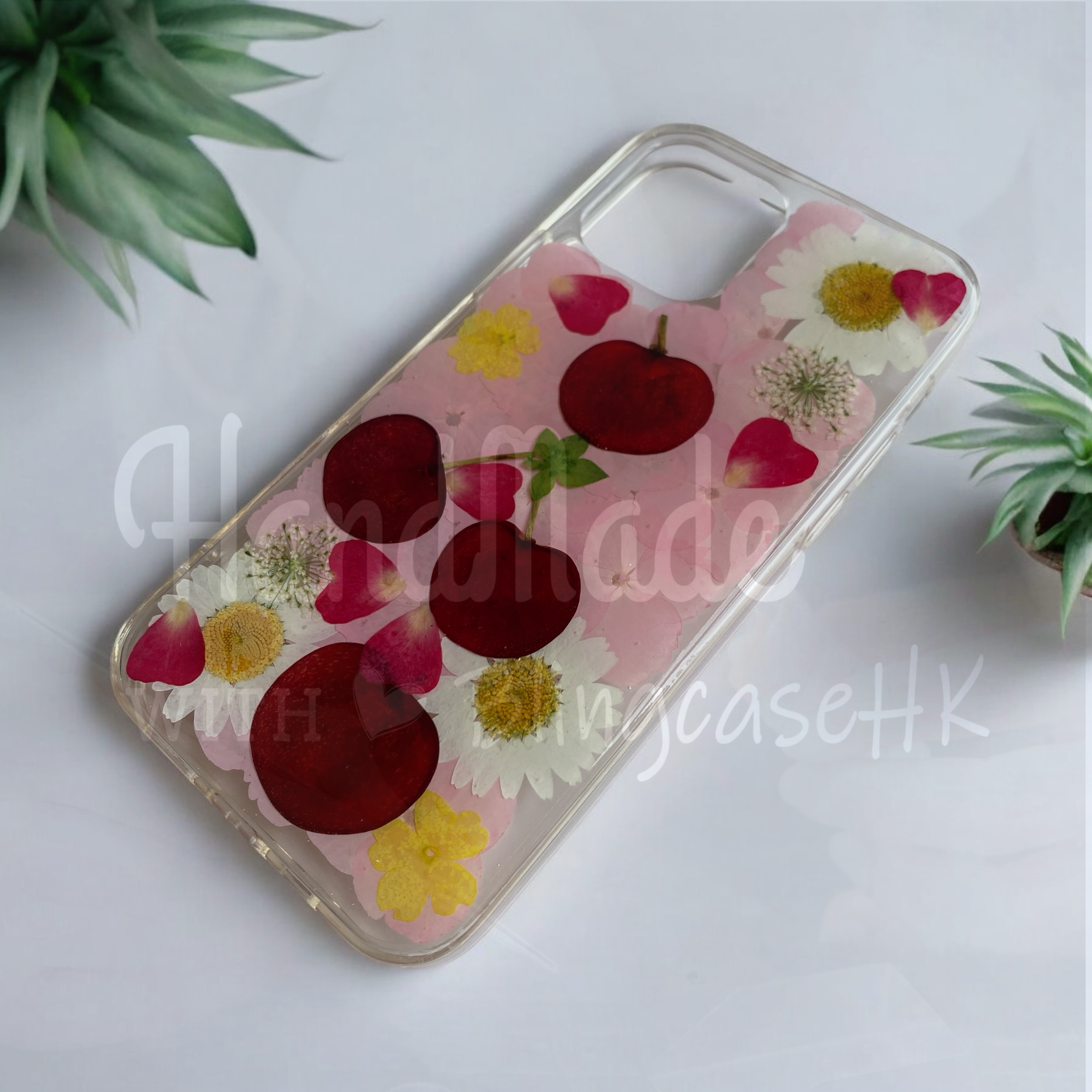 Purely handmade girl series│Dried flower embossed preserved flower iPhone case 