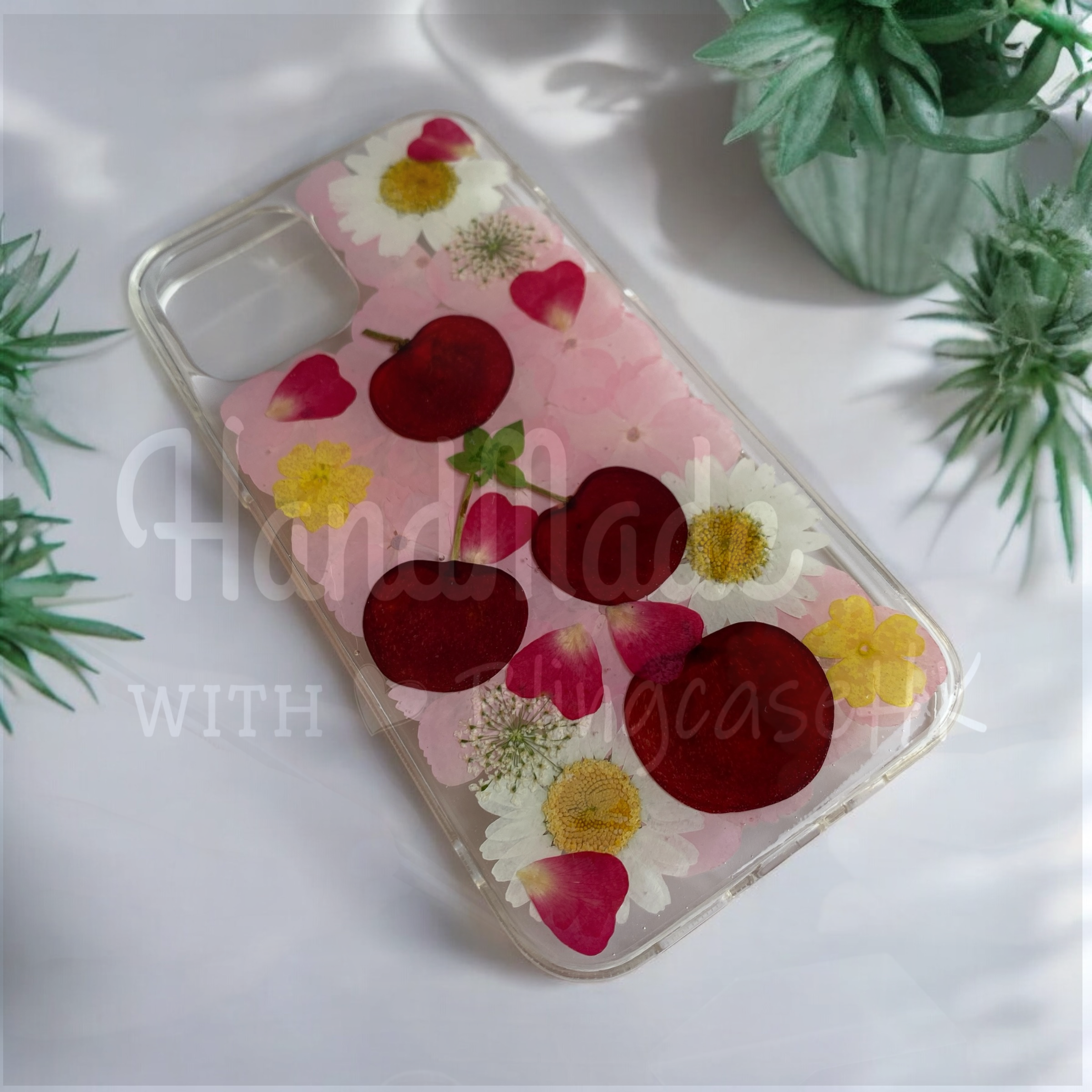 Purely handmade girl series│Dried flower embossed preserved flower iPhone case 