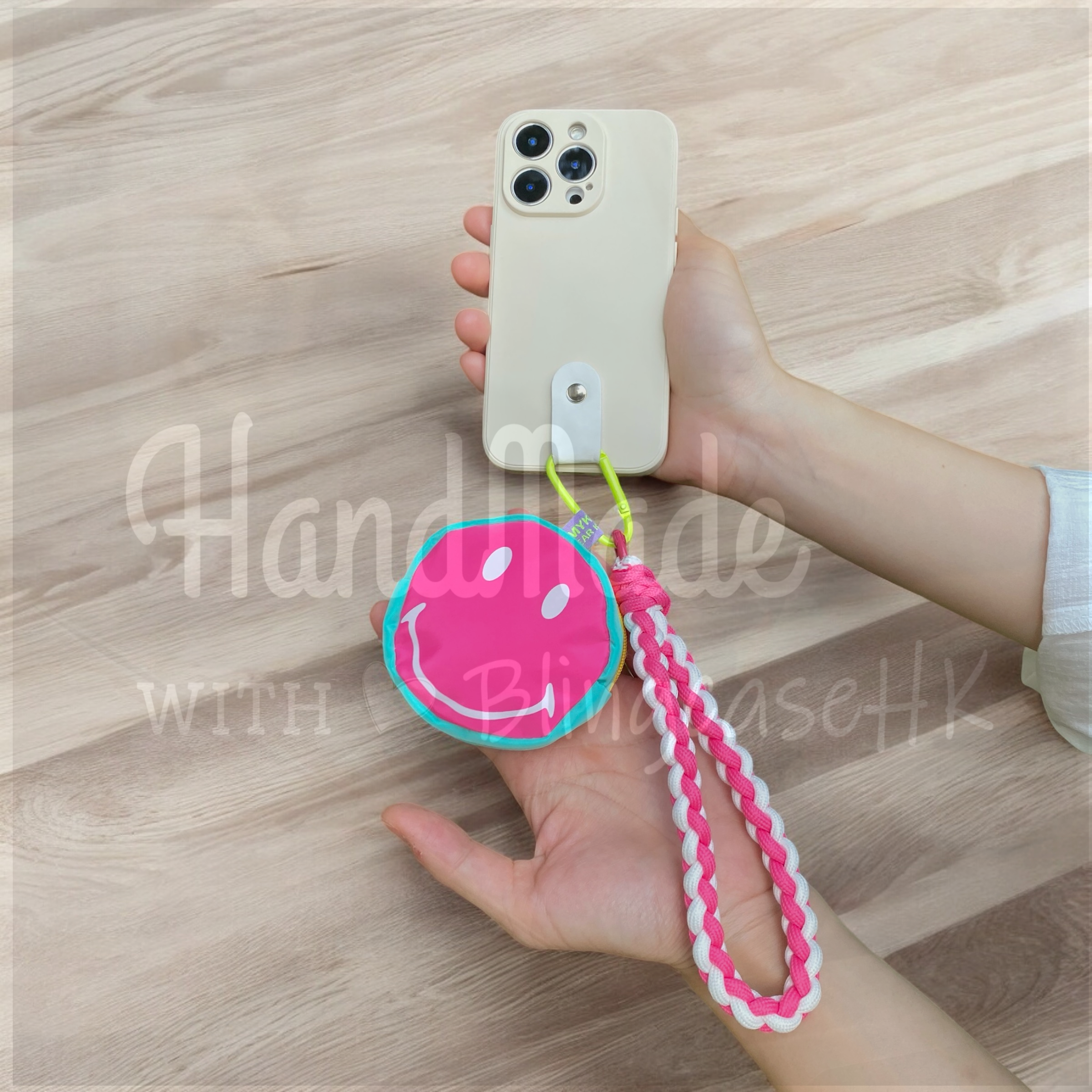 Handmade │ Bracelet lanyard + adjustable cross-body strap iPhone / Samsung mobile phone case 