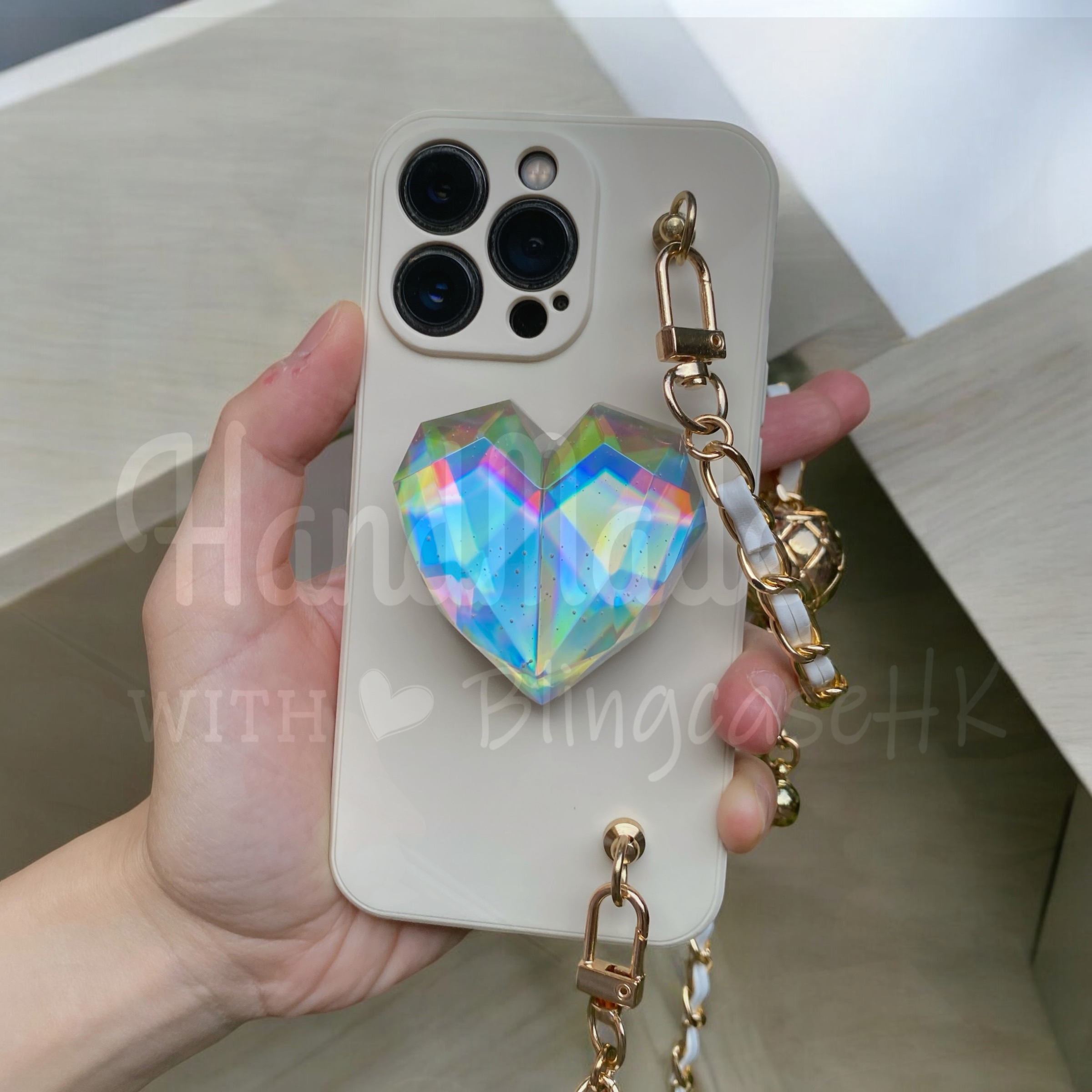 Handmade│ Adjustable Crossbody Strap Retro Metal Stand iPhone / Samsung Phone Case 