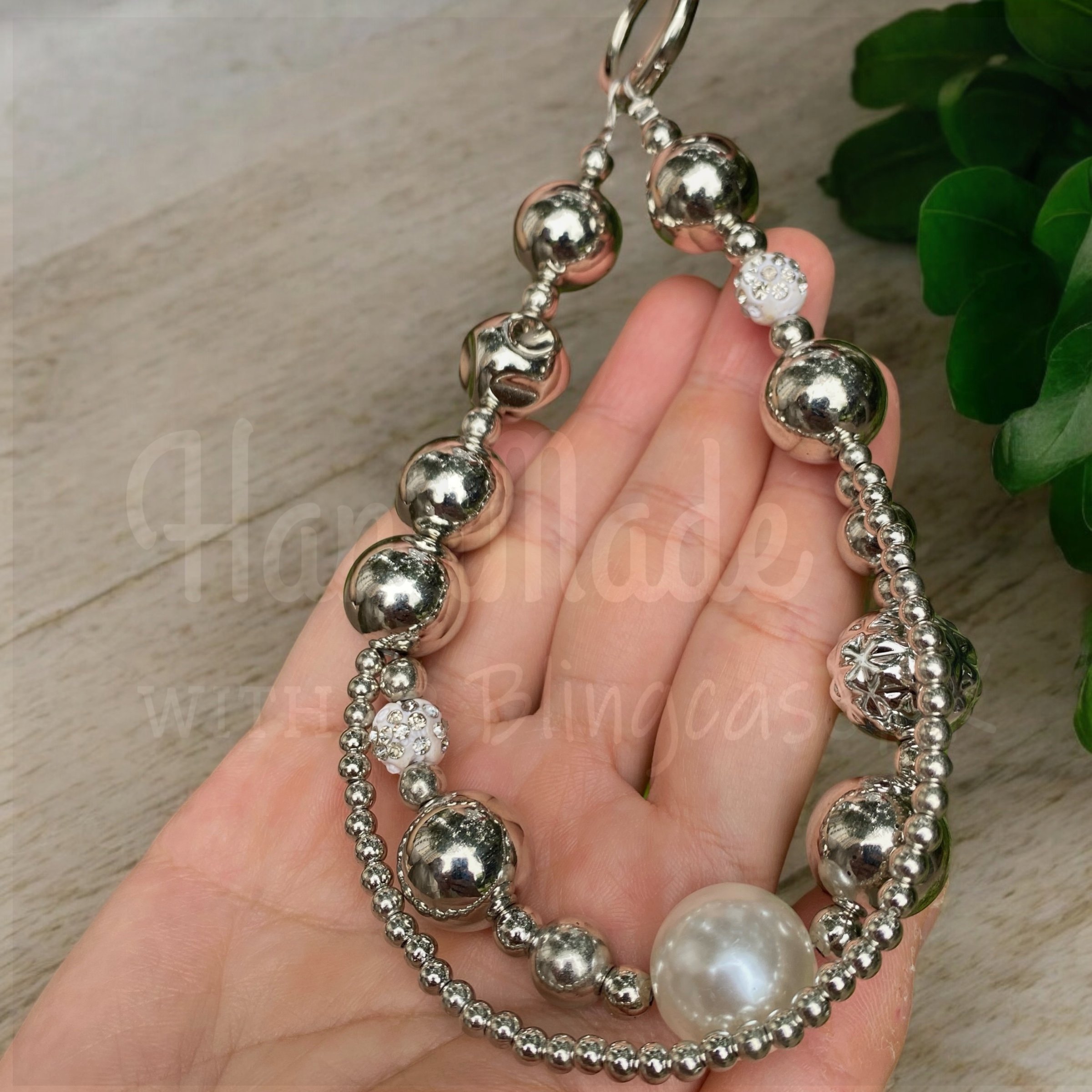 Handmade│ Crystal Cat Wristband Bracelet Lanyard iPhone Glue Phone Case 