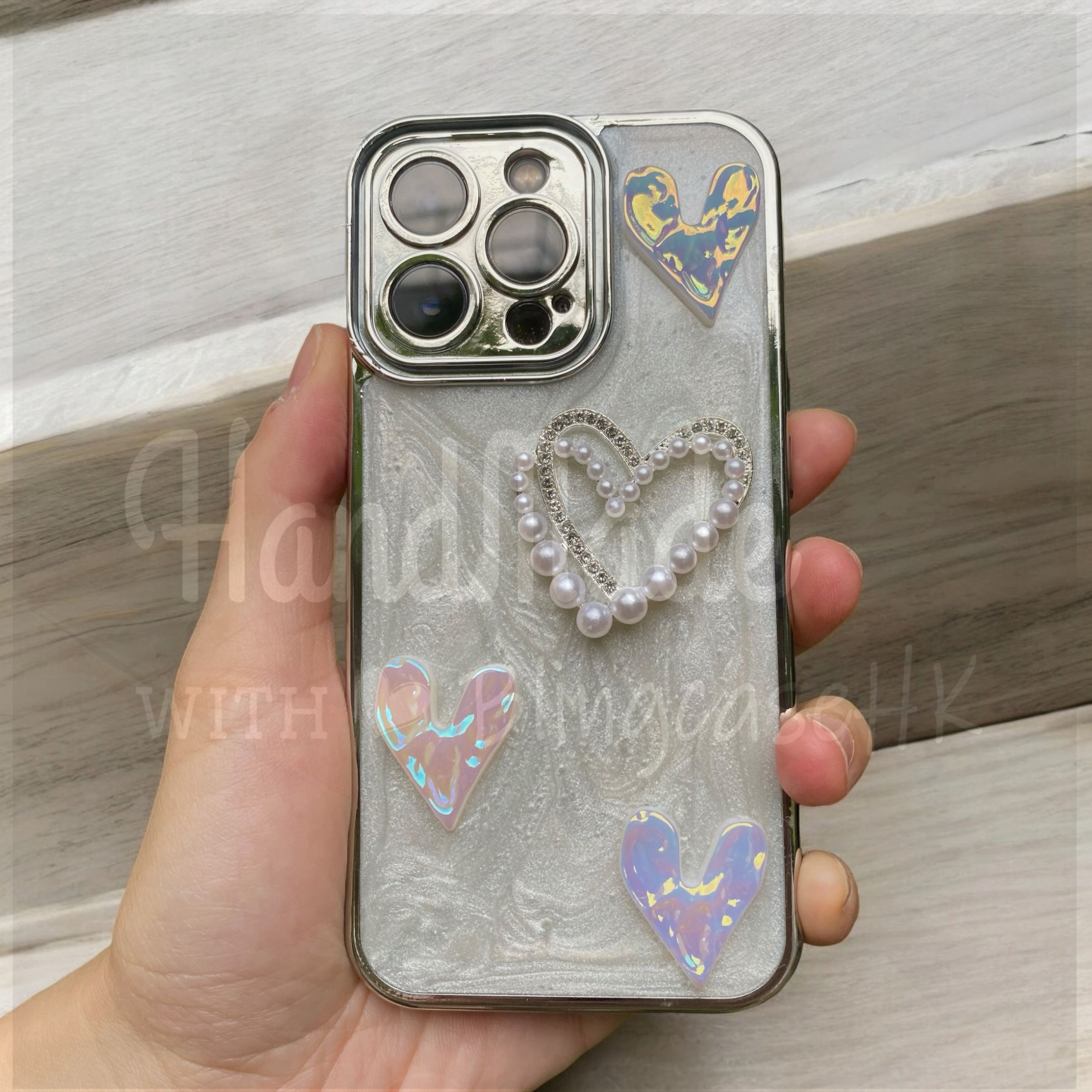 Handmade│ Crystal Cat Wristband Bracelet Lanyard iPhone Glue Phone Case 