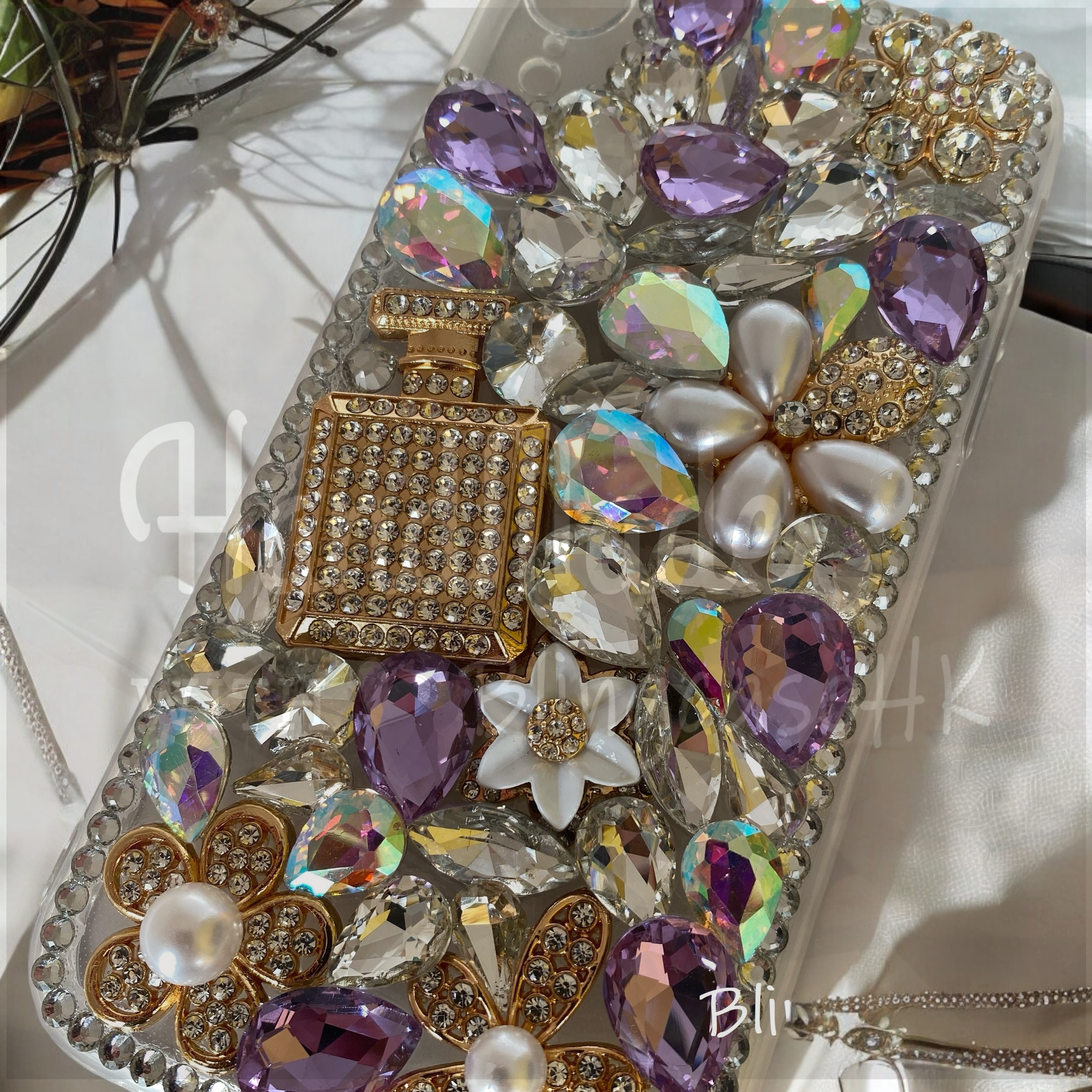 Purely handmade goddess must-have│rhinestone crystal lip iPhone/Samsung mobile phone case 