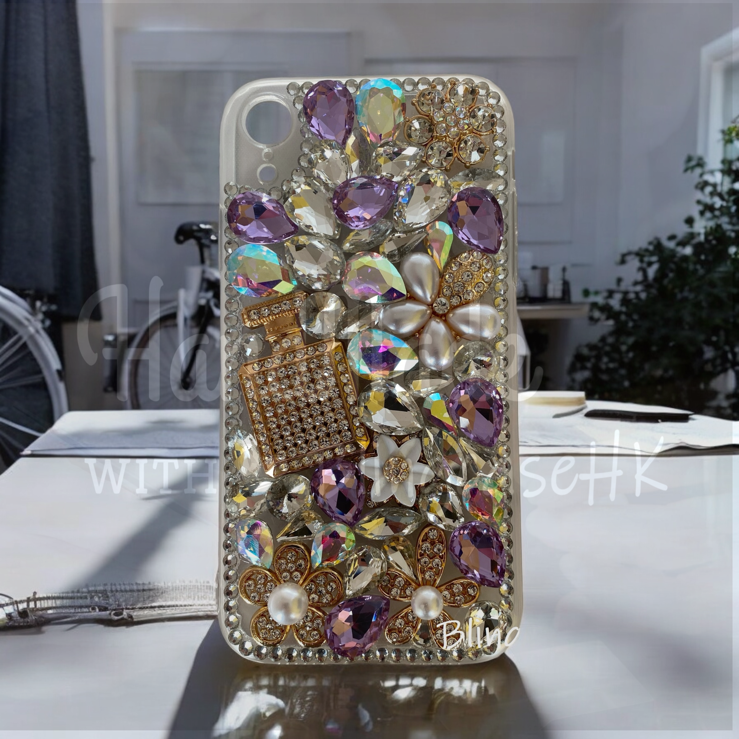 Purely handmade goddess must-have│rhinestone crystal lip iPhone/Samsung mobile phone case 